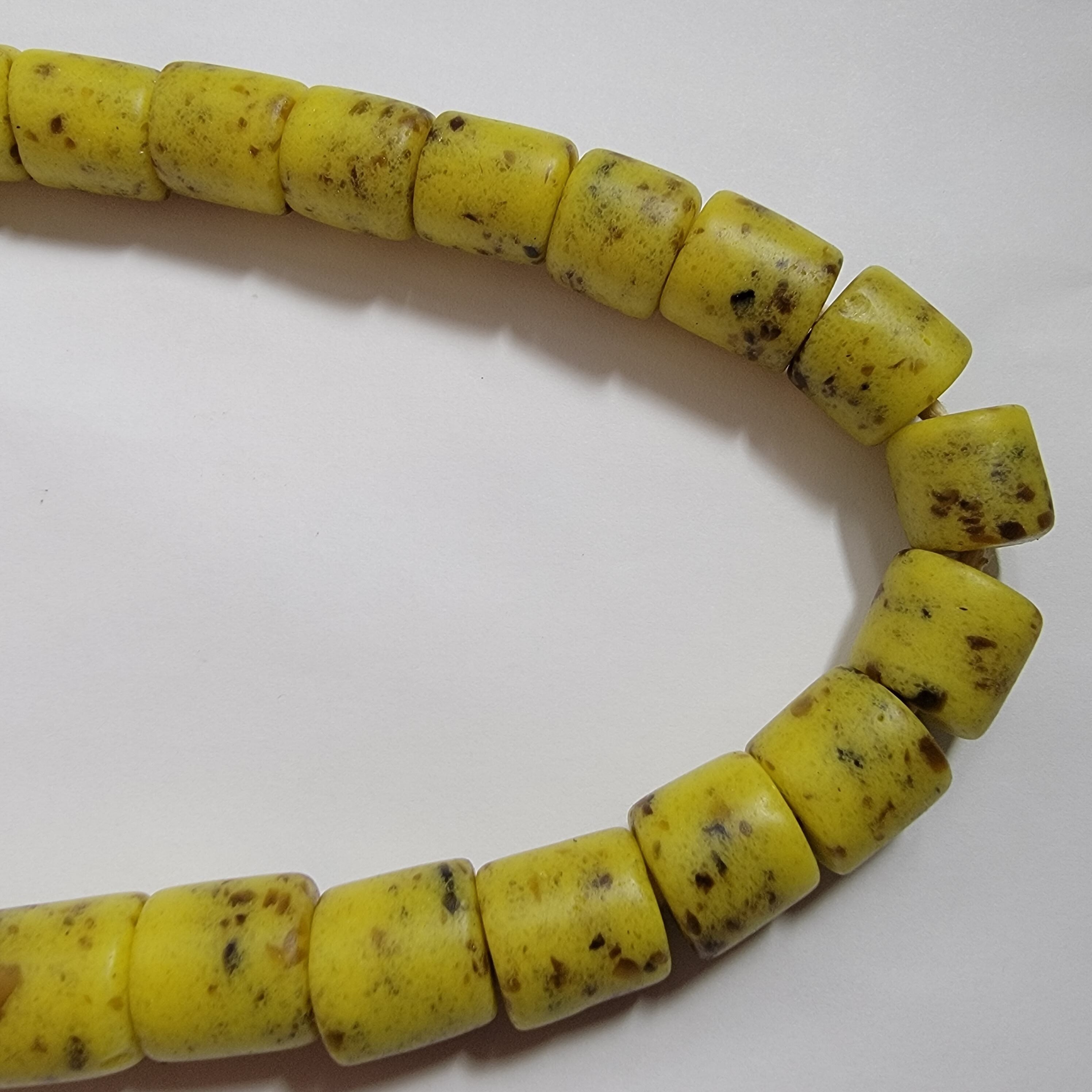 Krobo Glass Beads, Short African Cylinder Beads