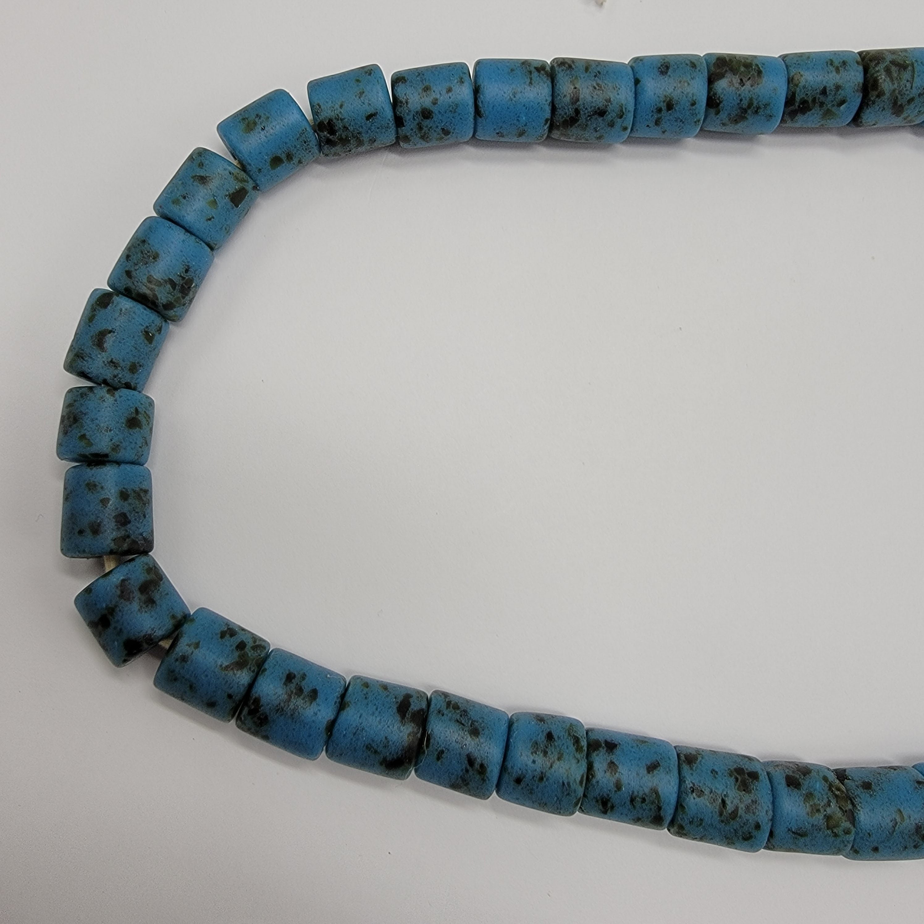 Krobo Glass Beads, Short African Cylinder Beads