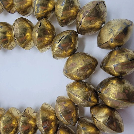 Gold Tuareg Bi-cone Beads, African Beads, Jewelry Making