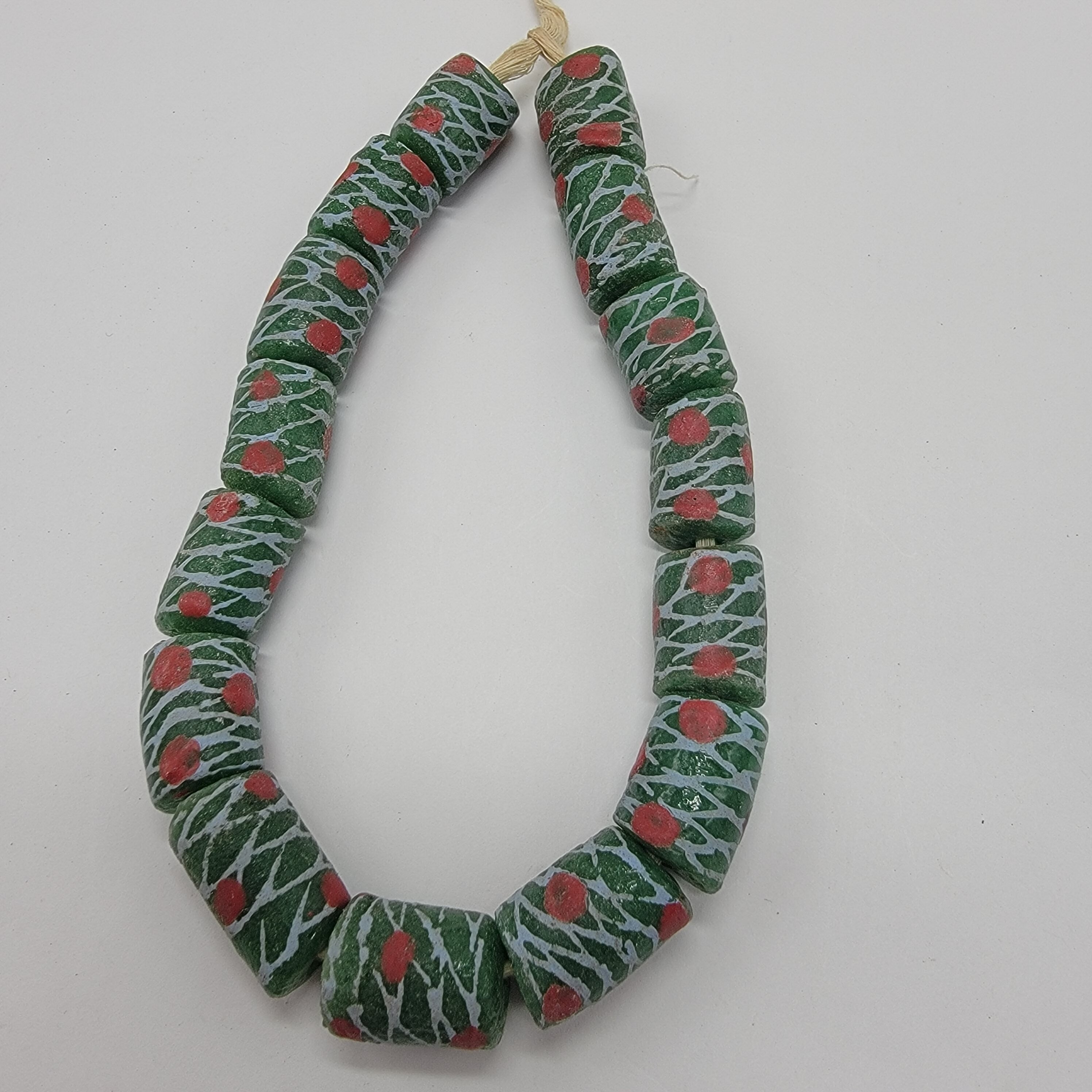 Green Hand Printed Krobo Beads