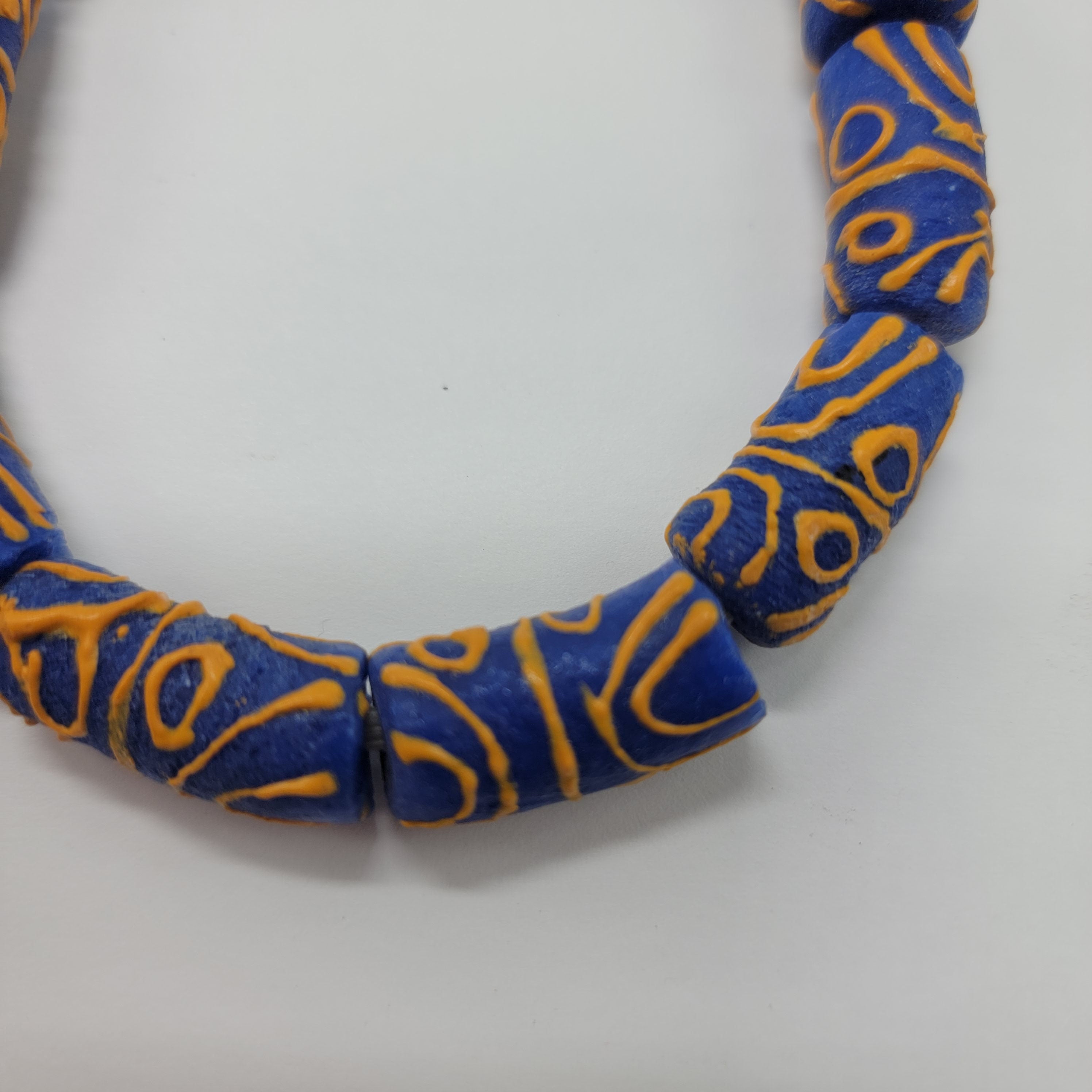 12 Ethnic Beads, African Handmade Jewelry, Krobo Glass Beads