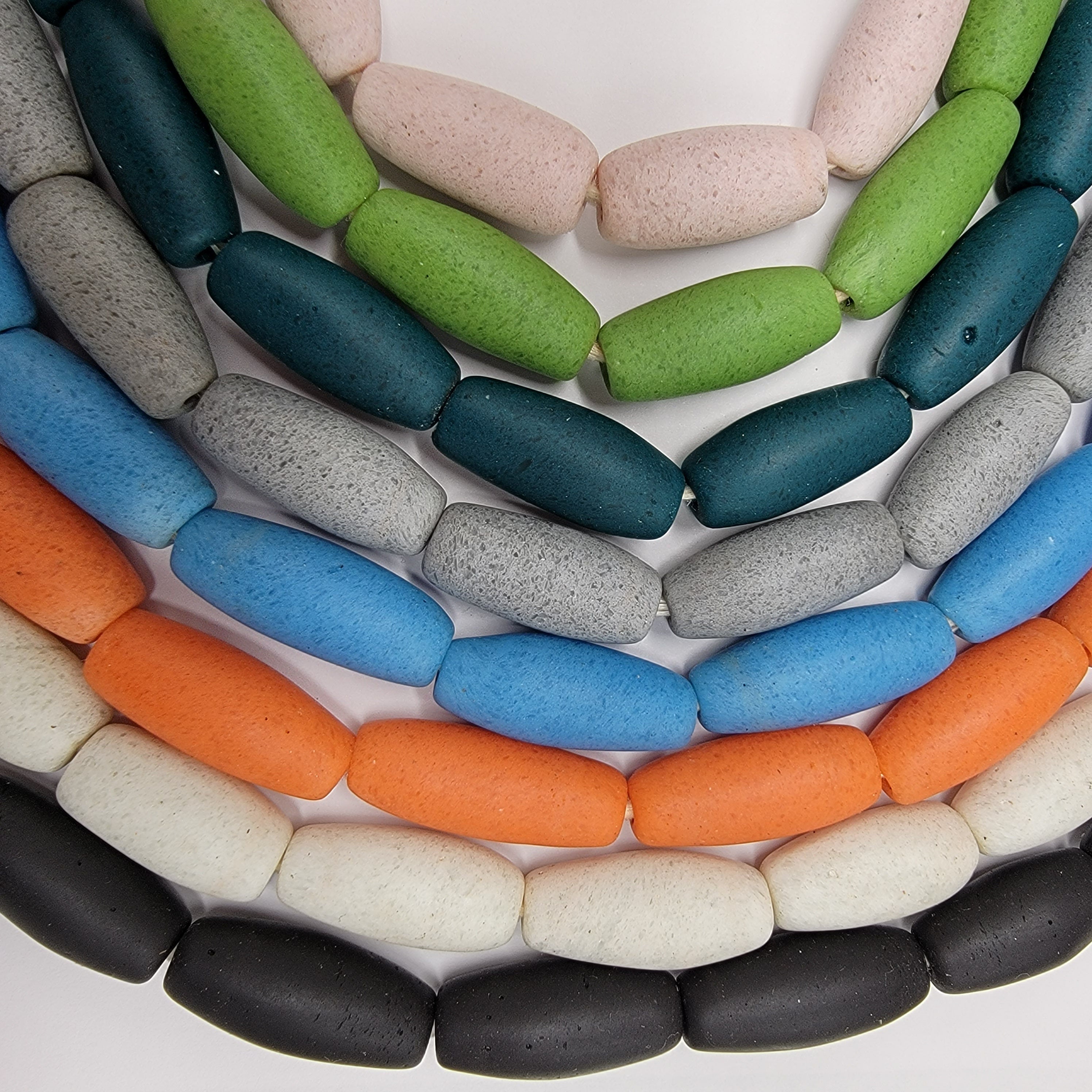 Long Bi-cone African Beads