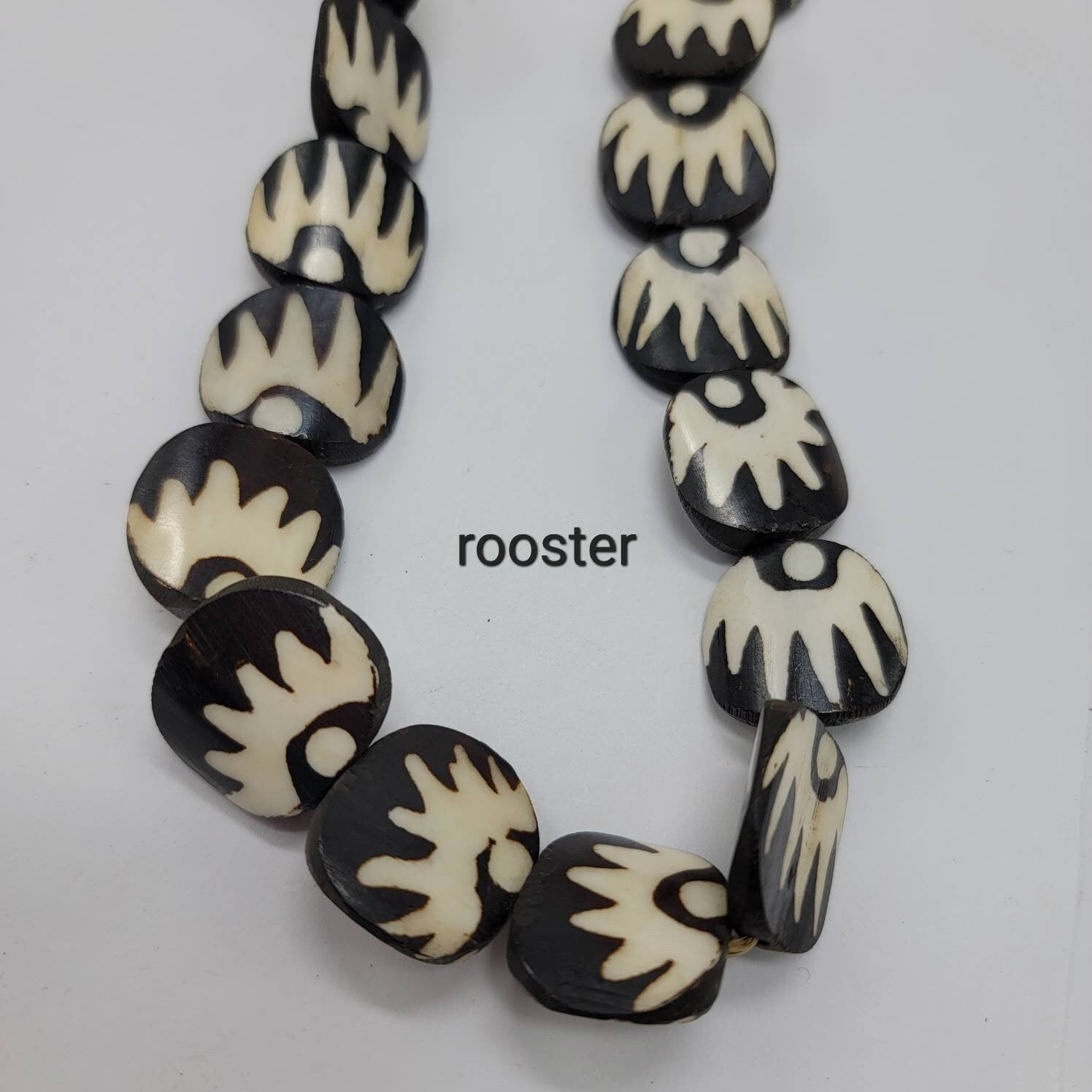 Batik Bone Beads, African Beads