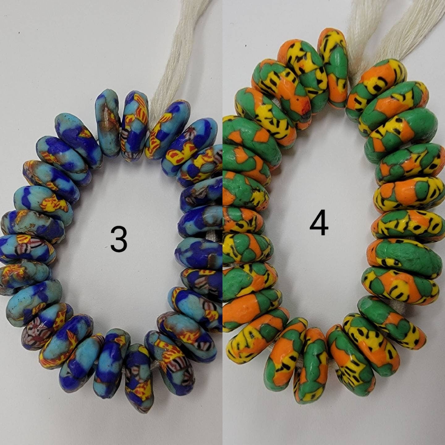 25 Pieces of powered glass spacer African beads, Krobo beads, recycle beads