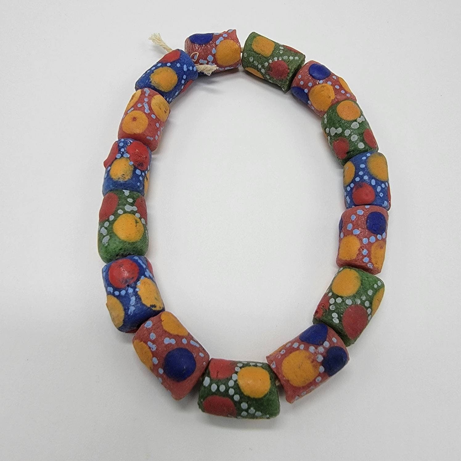 Colorful Dotted African Beads, Krobo Beads