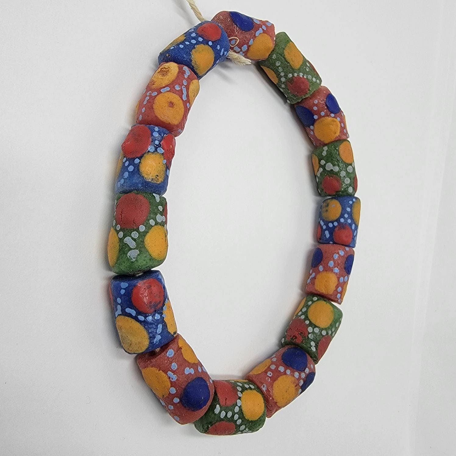 Colorful Dotted African Beads, Krobo Beads