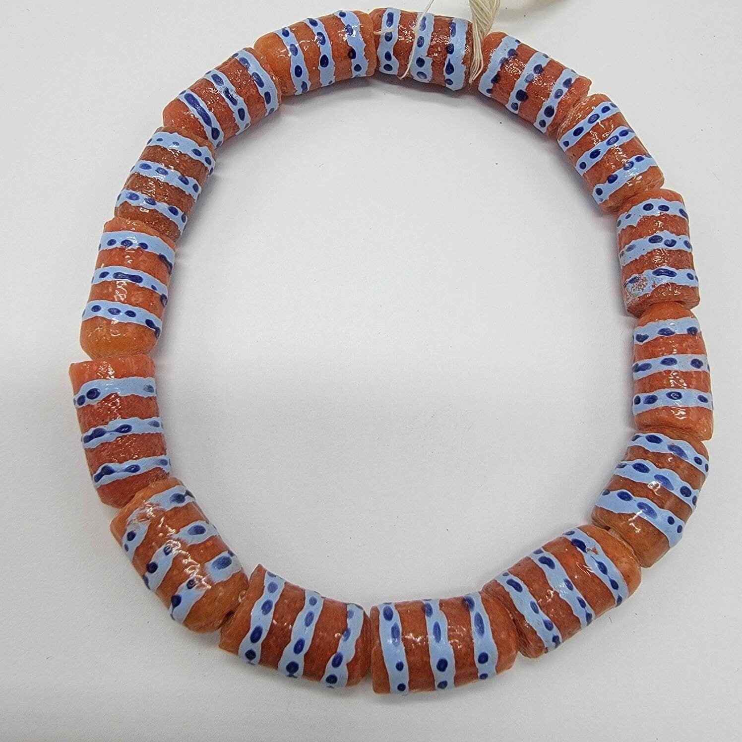 15 Krobo Glass Beads, African Beads