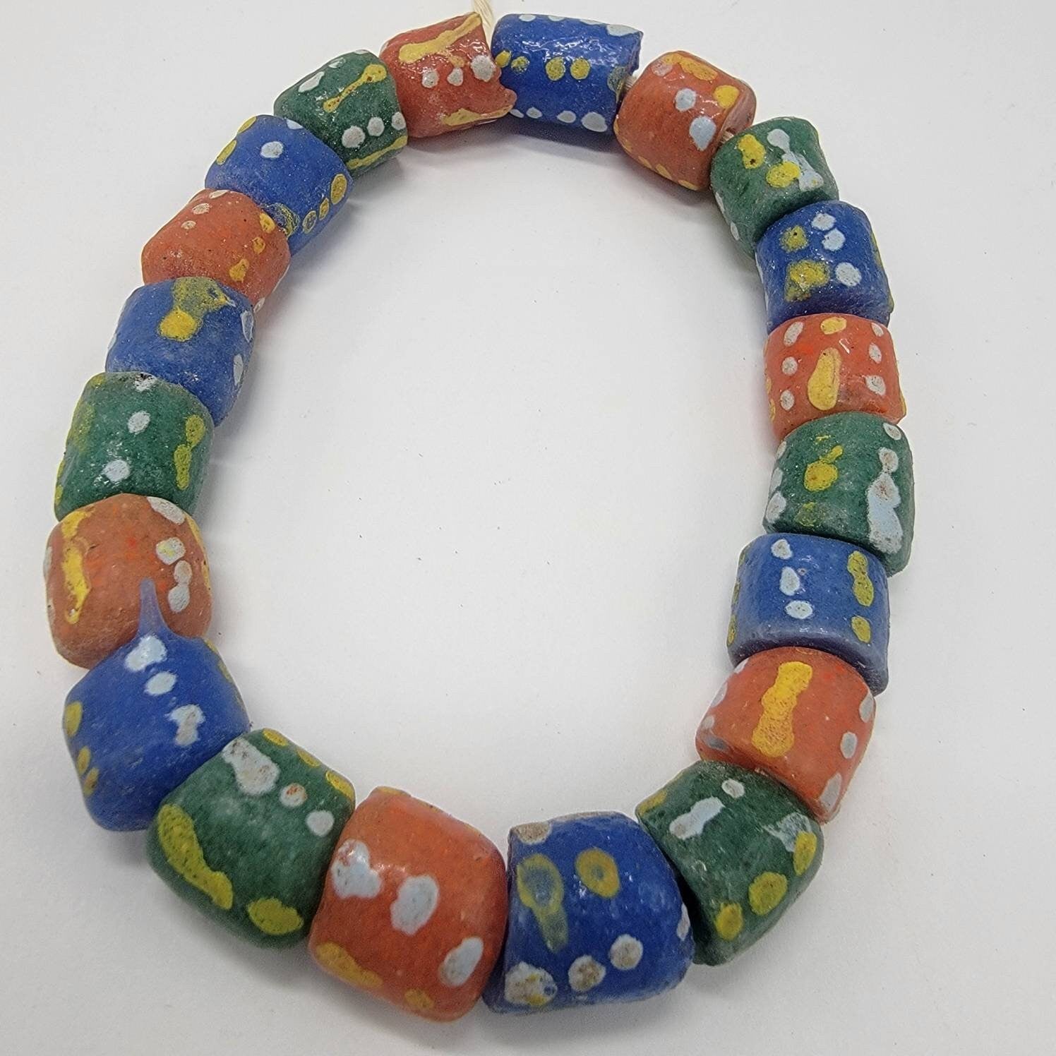 20 Mix Krobo Painted Beads, African Beads