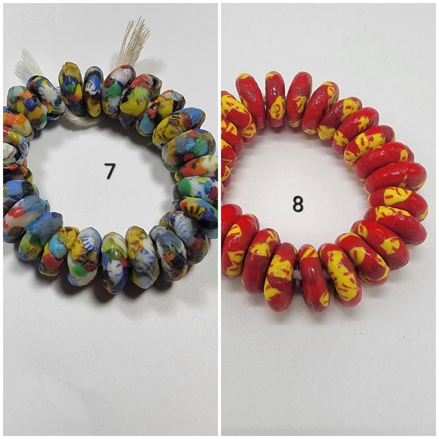 25 Pieces of powered glass spacer African beads, Krobo beads, recycle beads