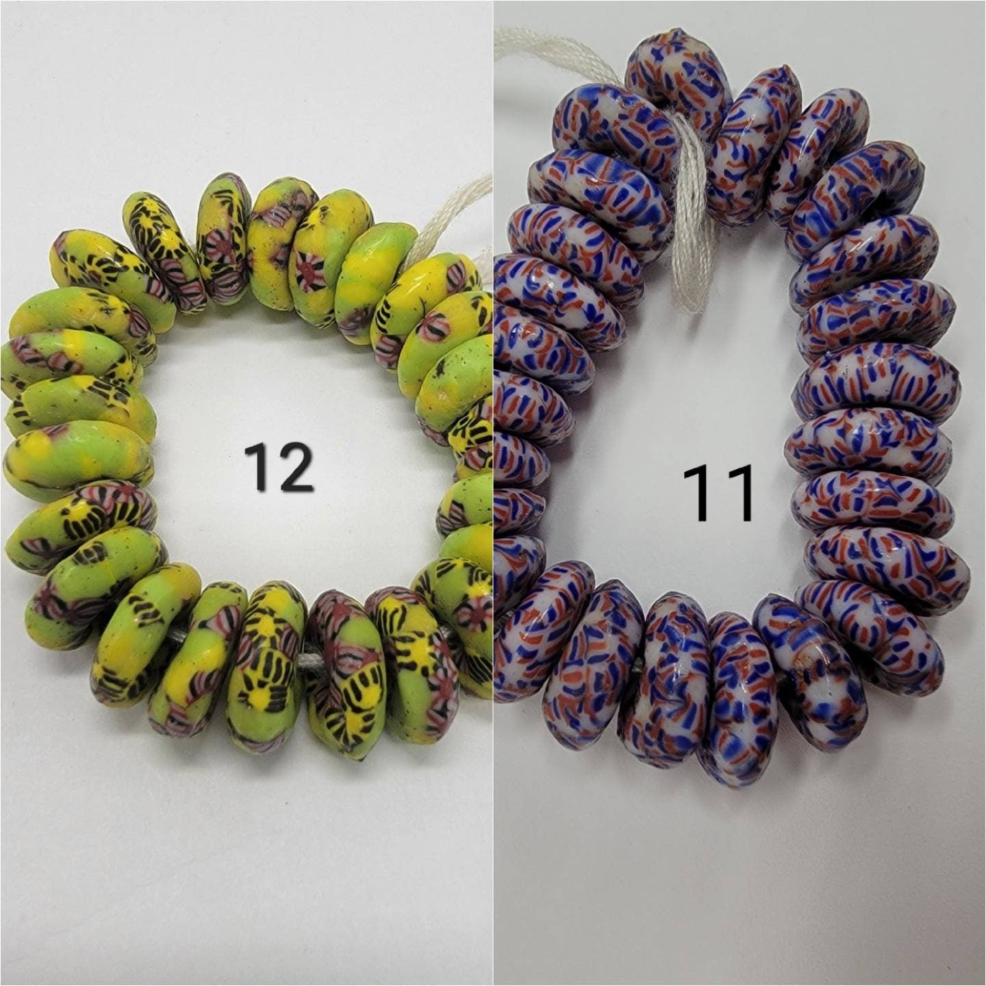 25 Pieces of powered glass spacer African beads, Krobo beads, recycle beads