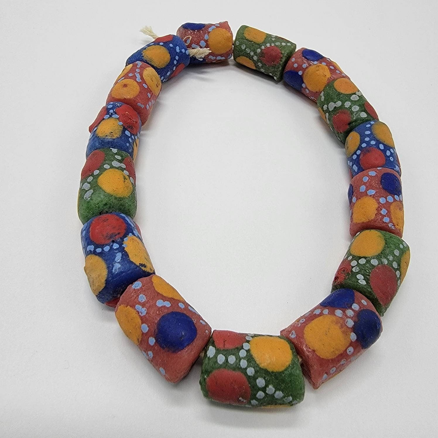 Colorful Dotted African Beads, Krobo Beads