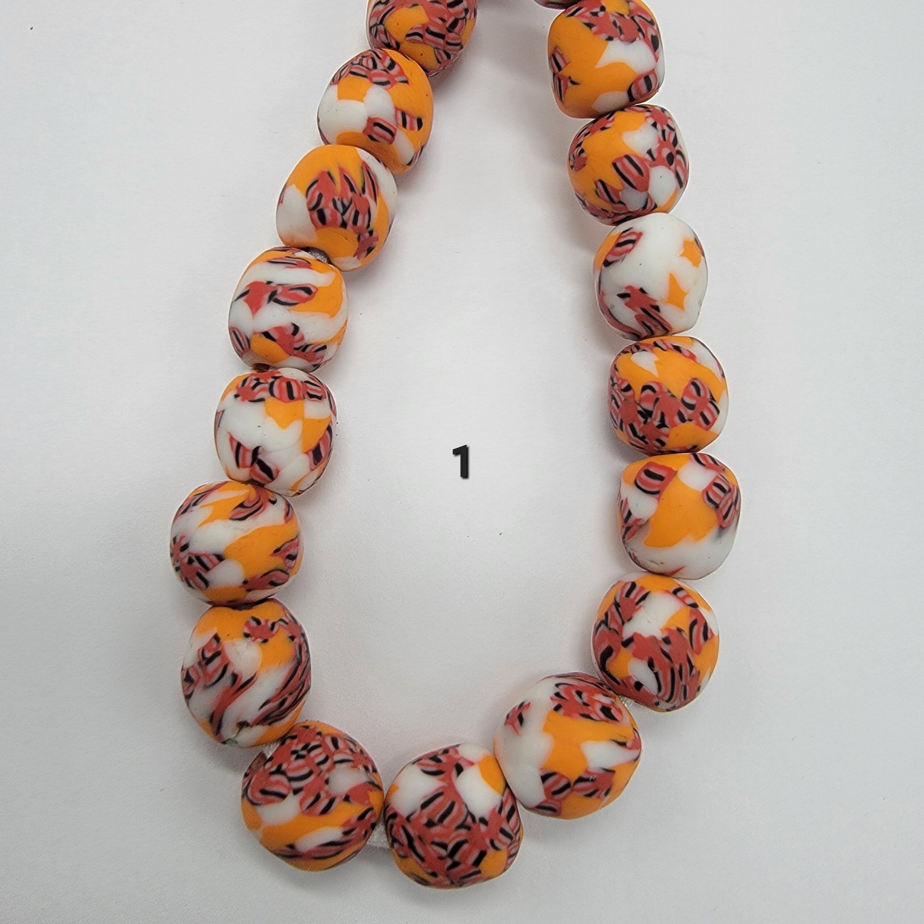 Red African Recycled Glass Beads, Ethnic Beads