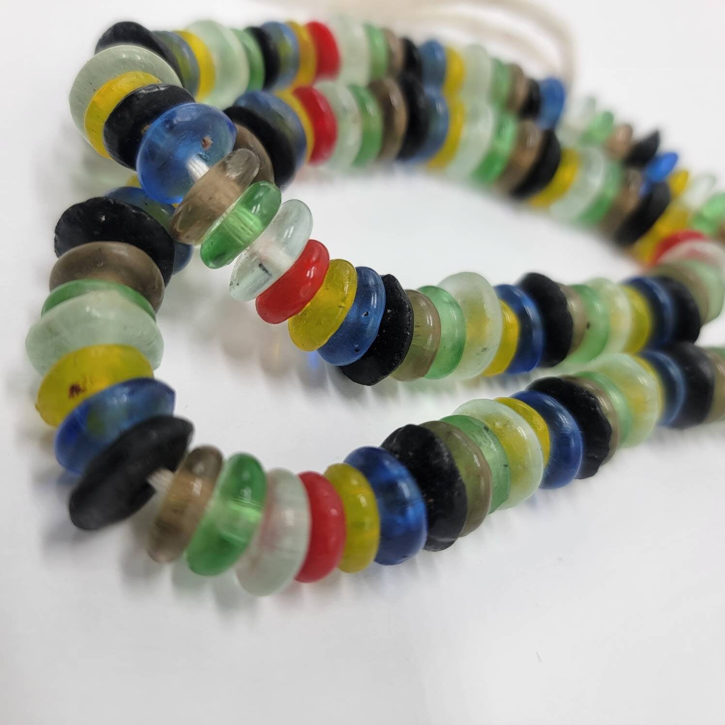 Mix Recycled Spacer Glass Beads, African Beads