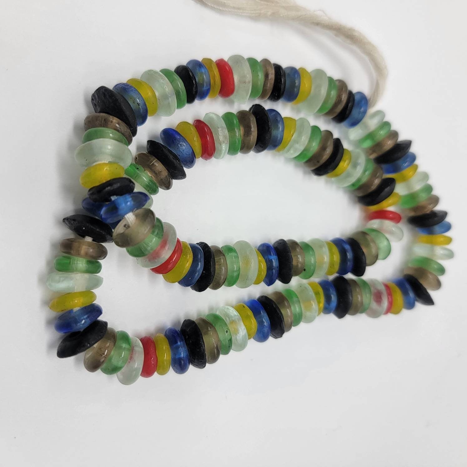 Mix Recycled Spacer Glass Beads, African Beads