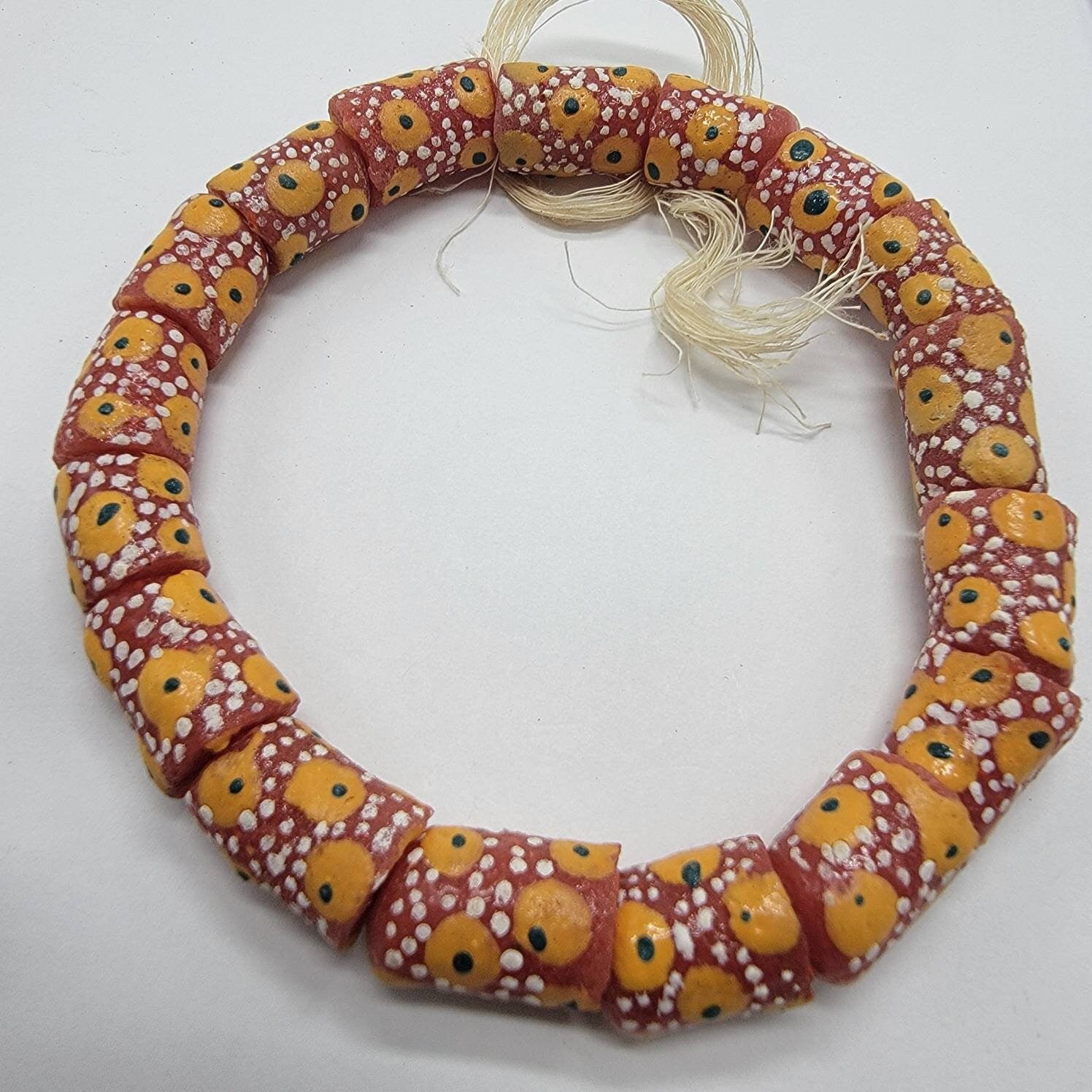 Yellow Eye Beads, African Beads