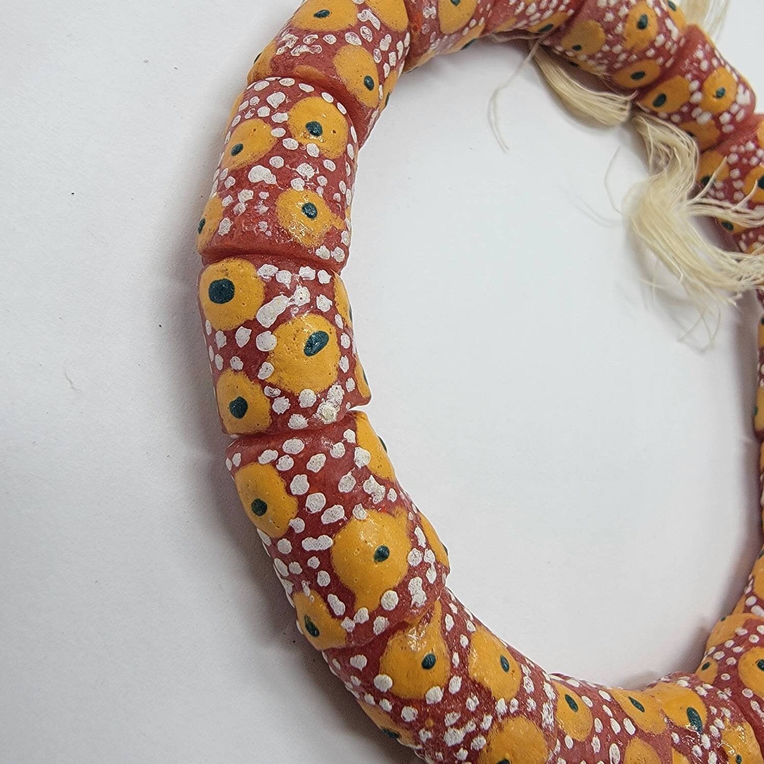 Yellow Eye Beads, African Beads