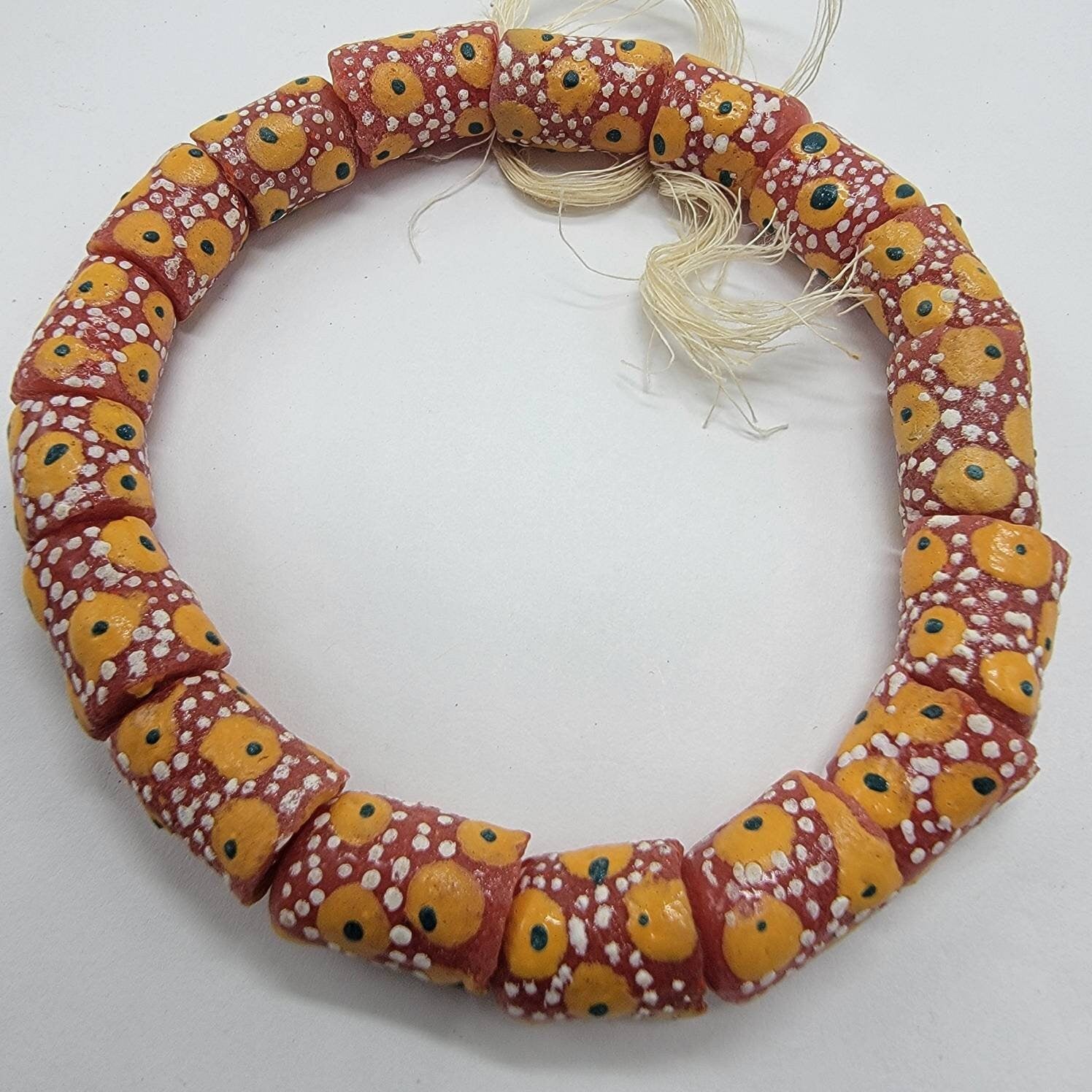 Yellow Eye Beads, African Beads