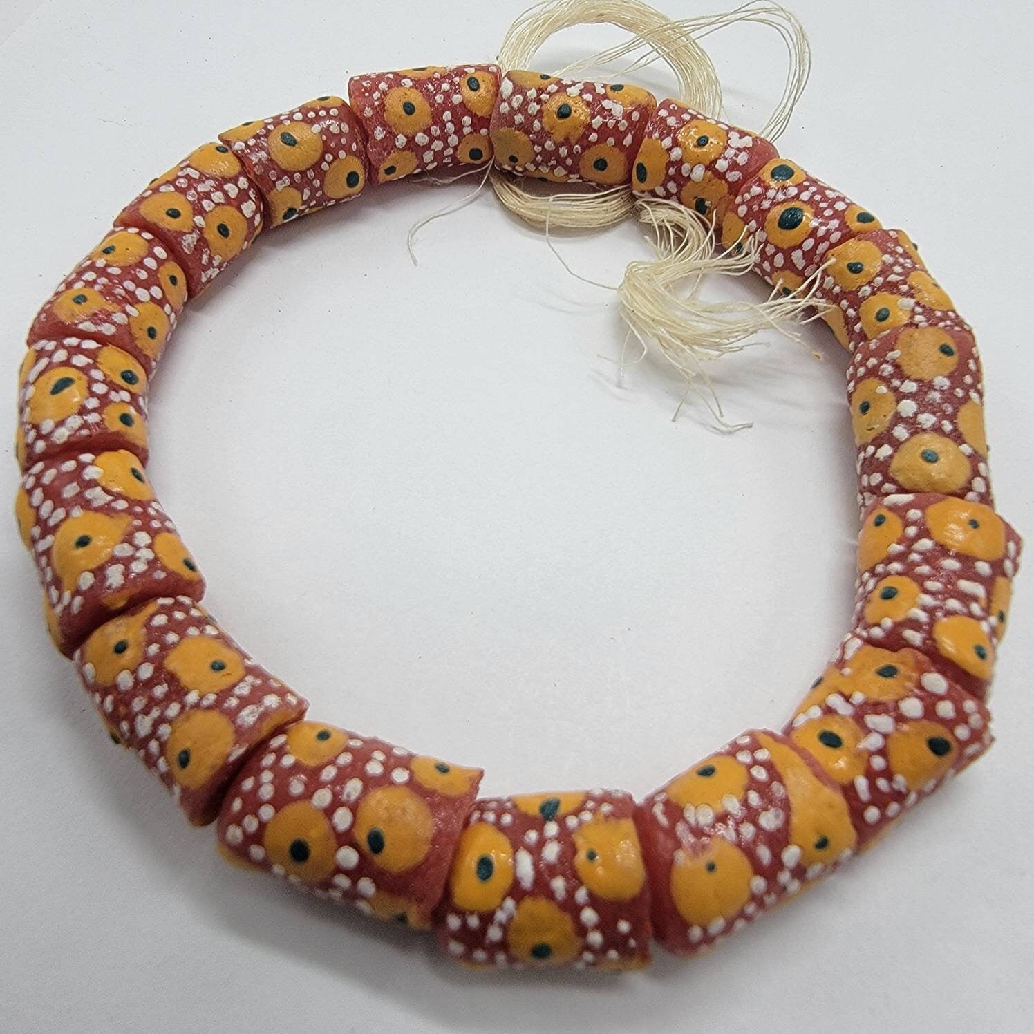 Yellow Eye Beads, African Beads