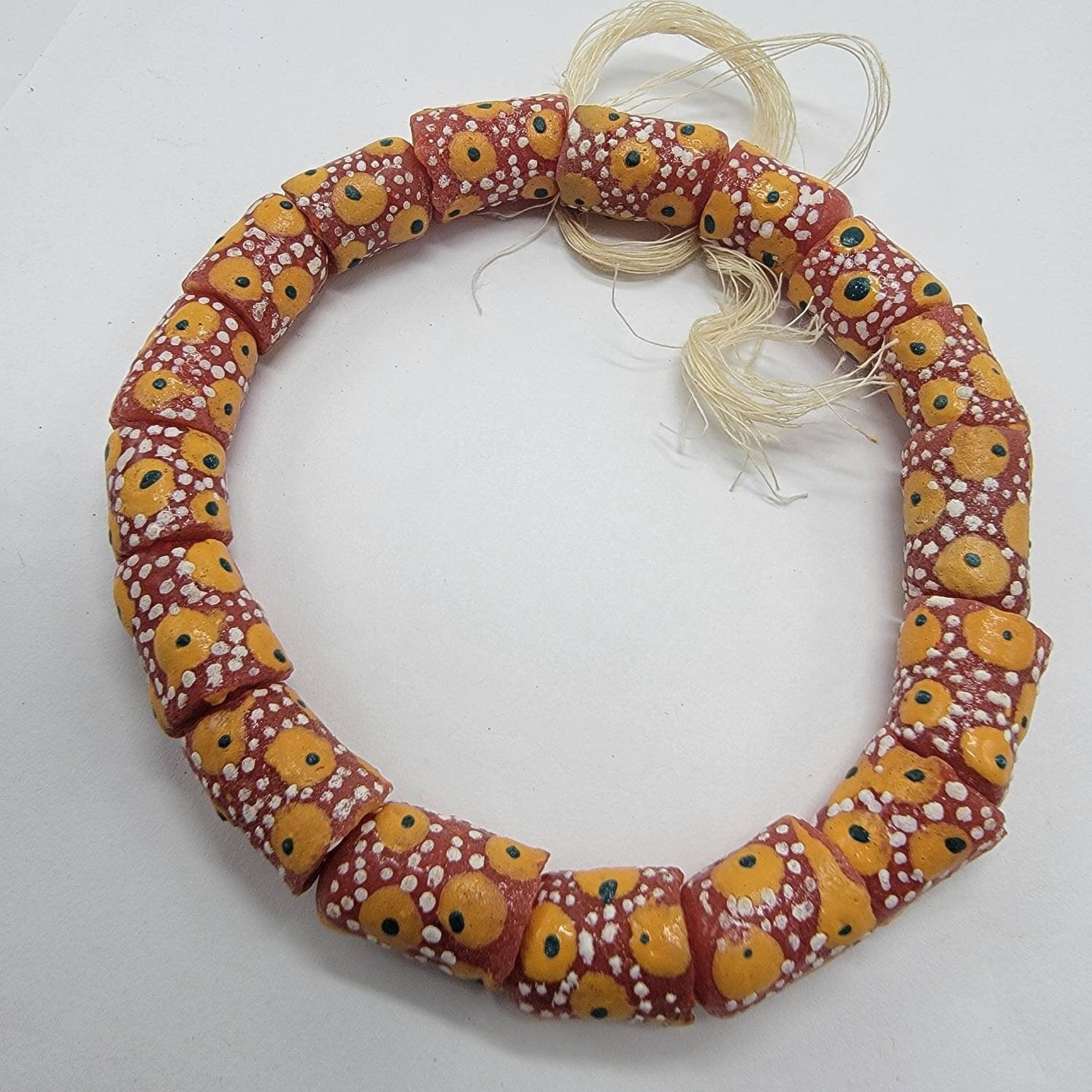 Yellow Eye Beads, African Beads