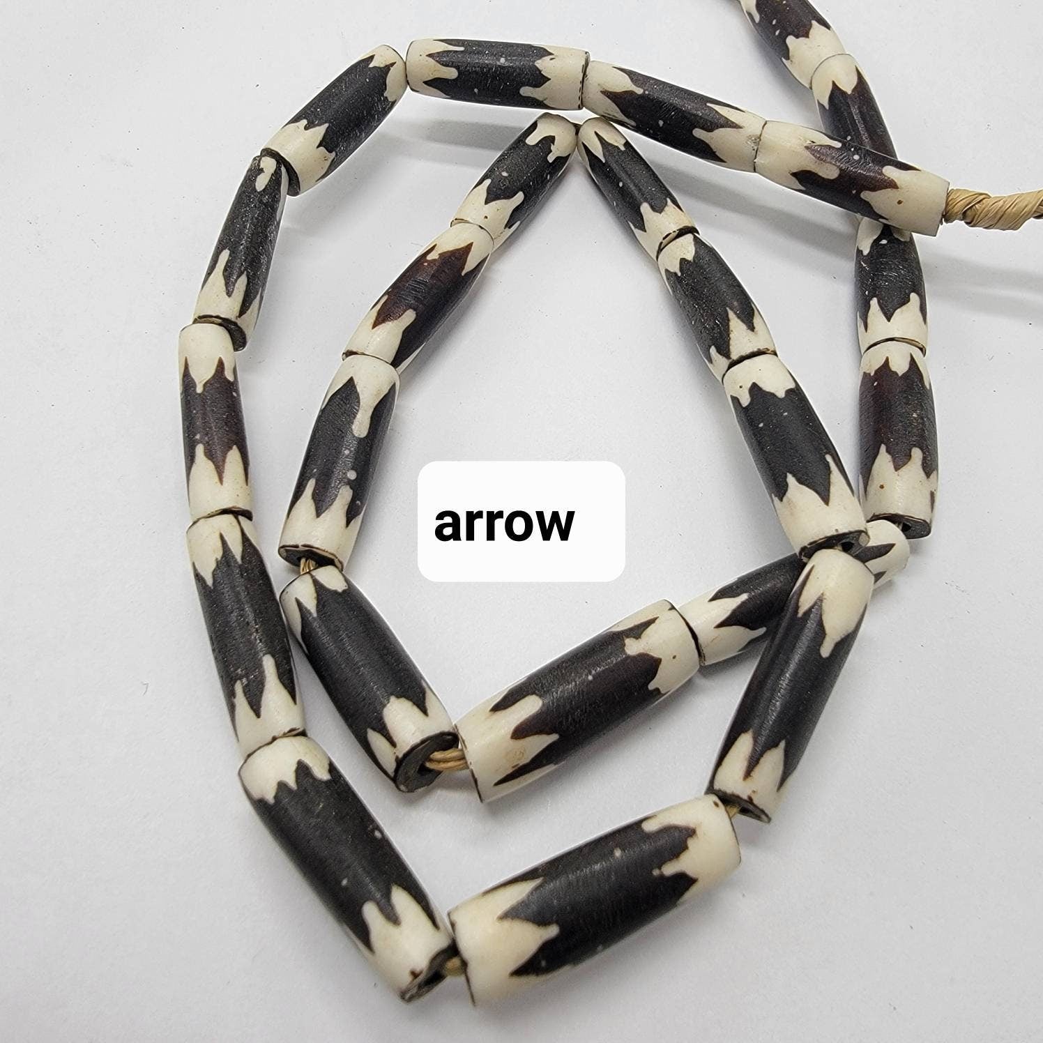 African Tube Batik Bone Bead, Bone Beads