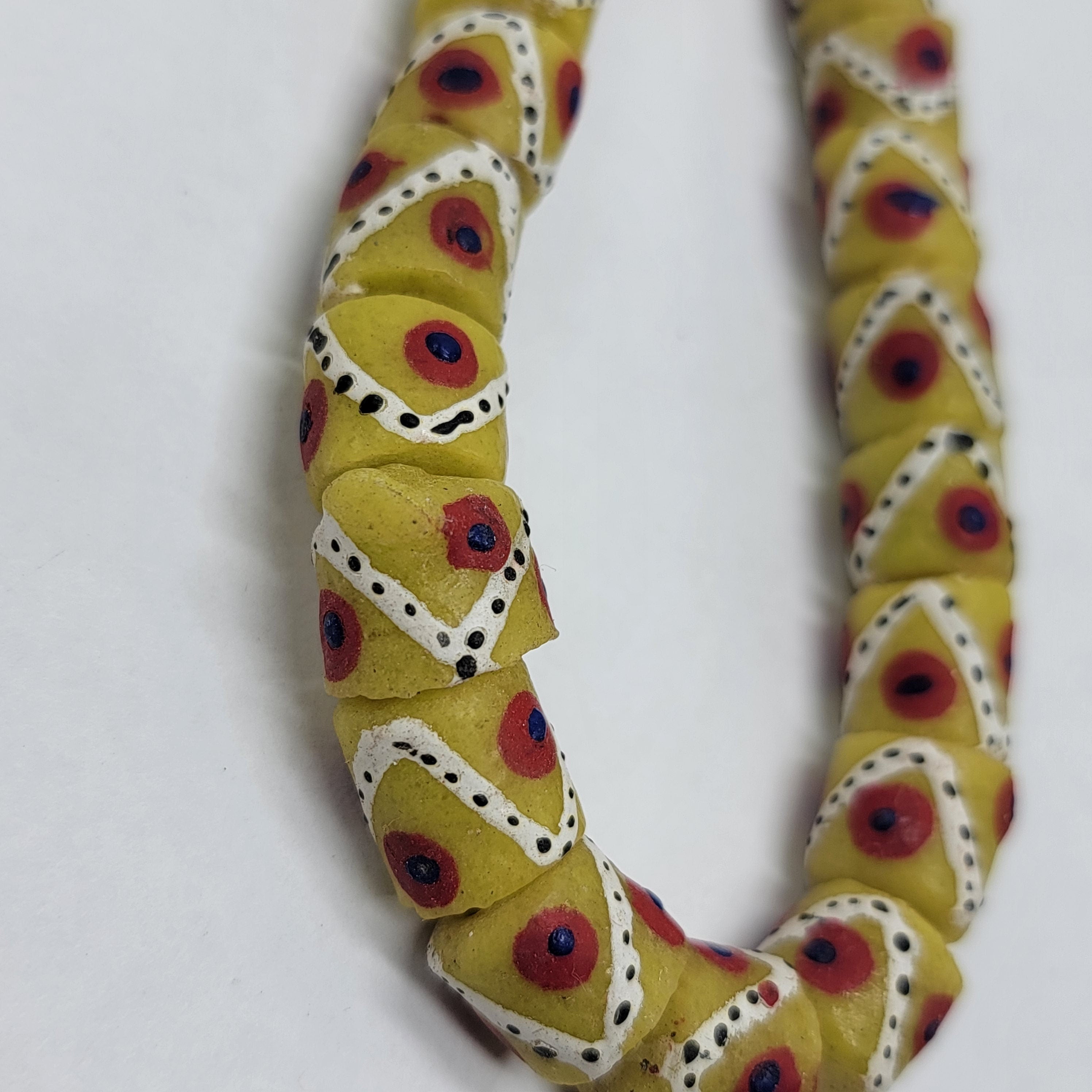 22 Yellow Krobo Powdered Glass Beads