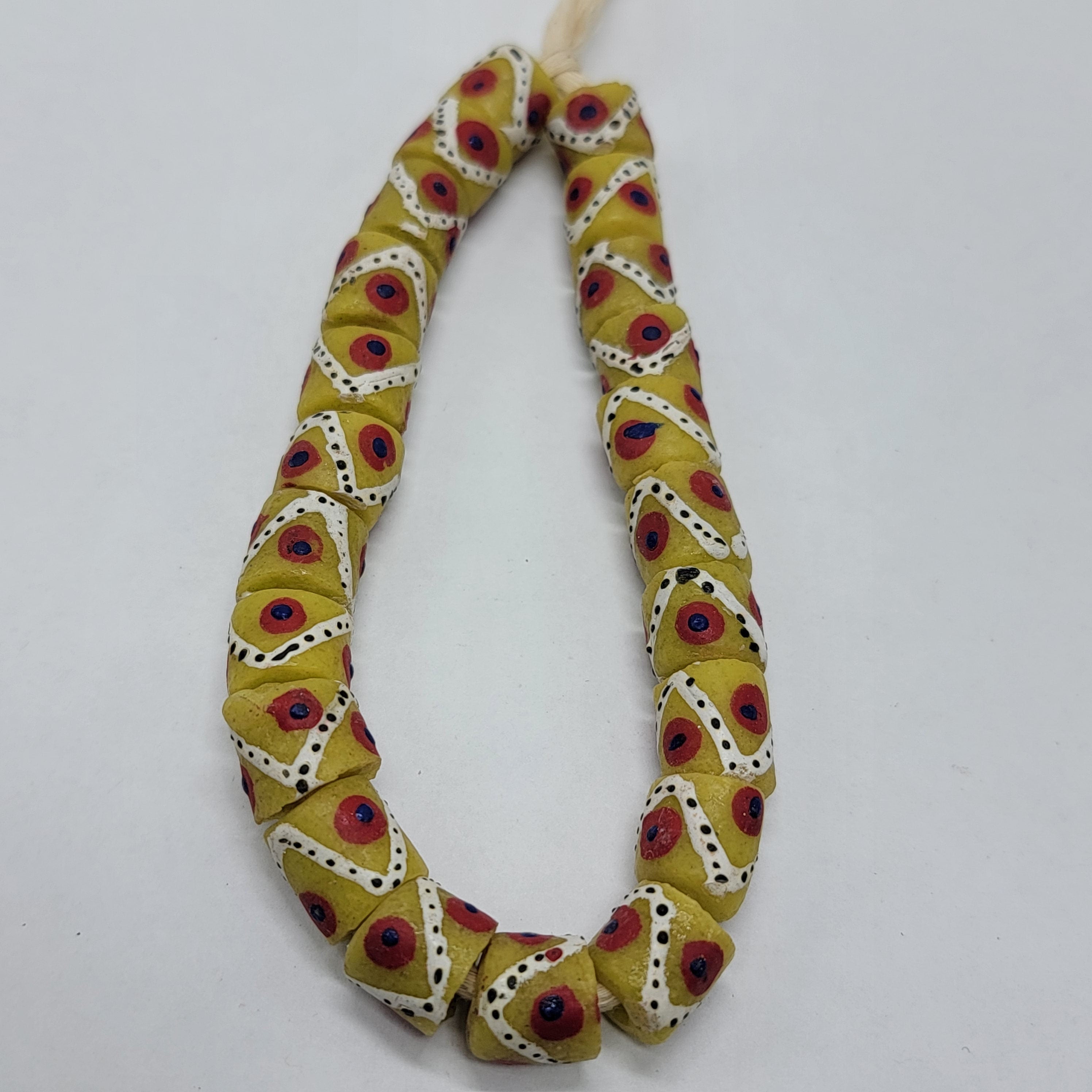 22 Yellow Krobo Powdered Glass Beads