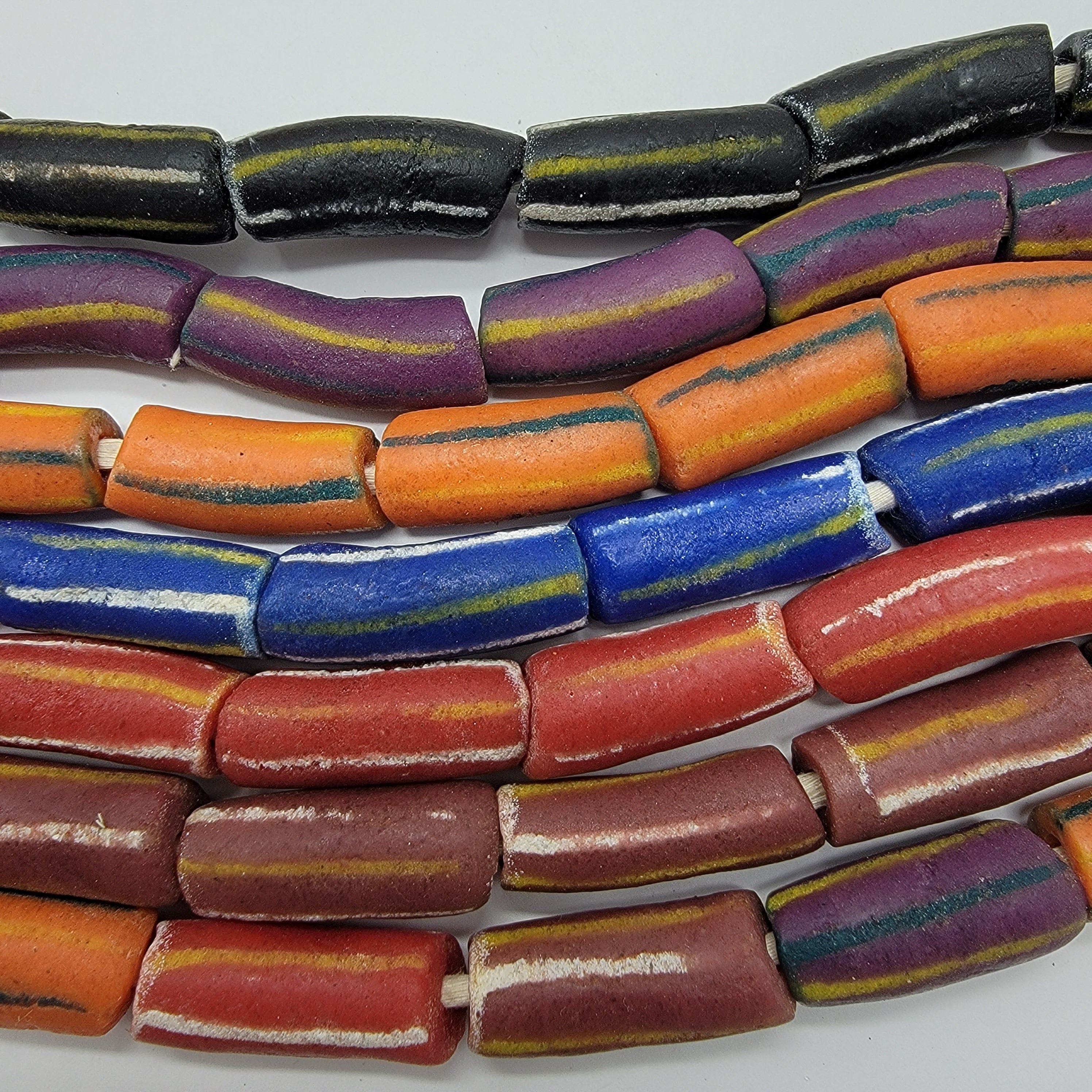 Ethnic Tube Beads Krobo Beads