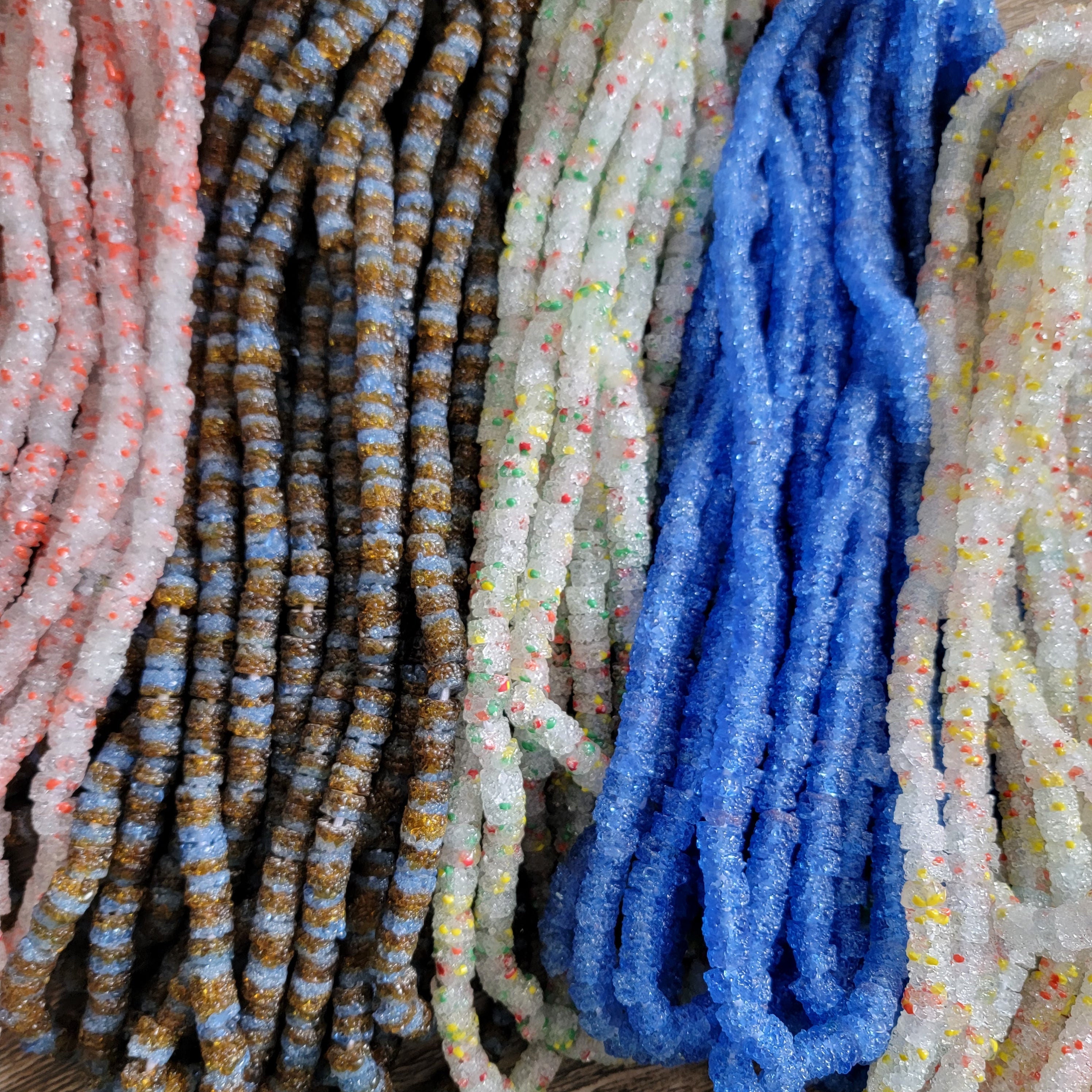 100 Sugar Glass Beads, Recycled Glass Beads