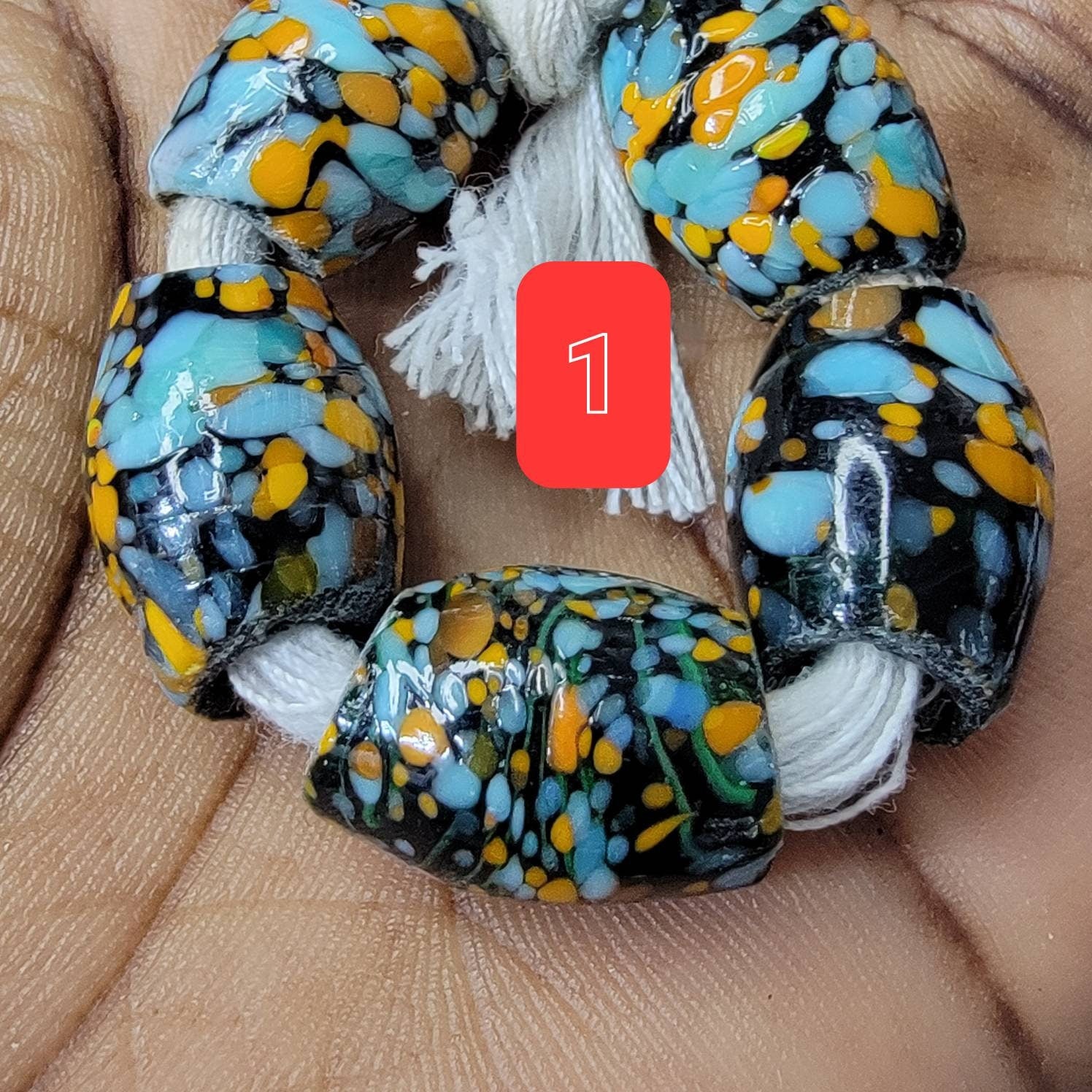 Barrel Indian Glass Beads