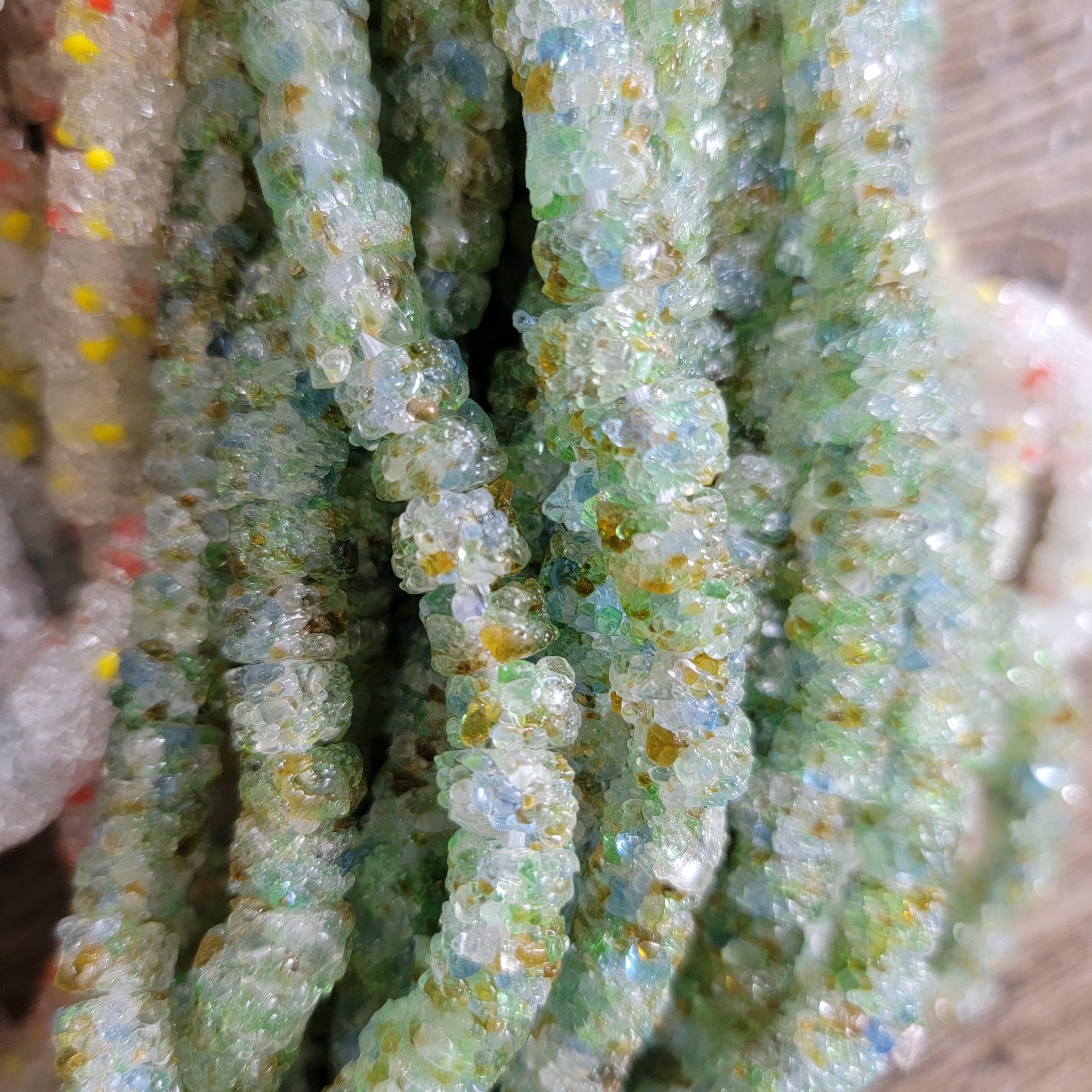 100 Sugar Glass Beads, Recycled Glass Beads