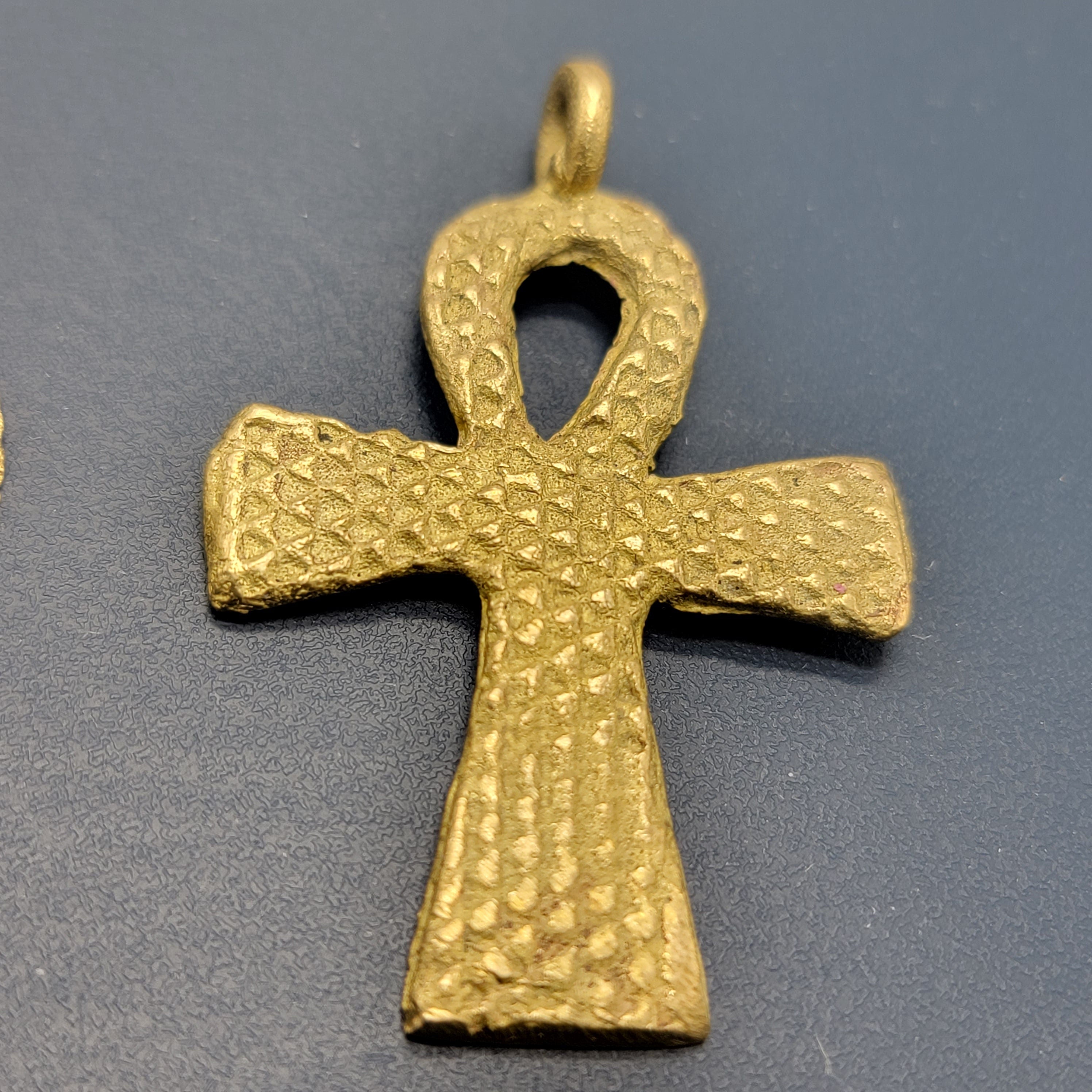 Ankh Pendant, Brass Beads