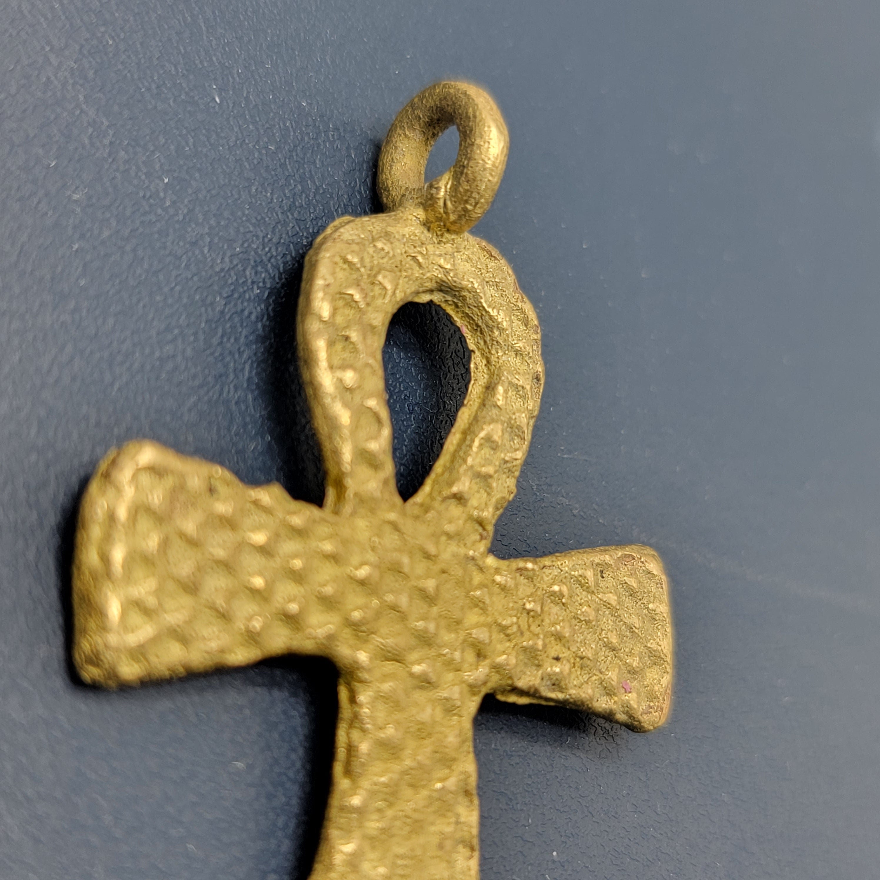 Ankh Pendant, Brass Beads