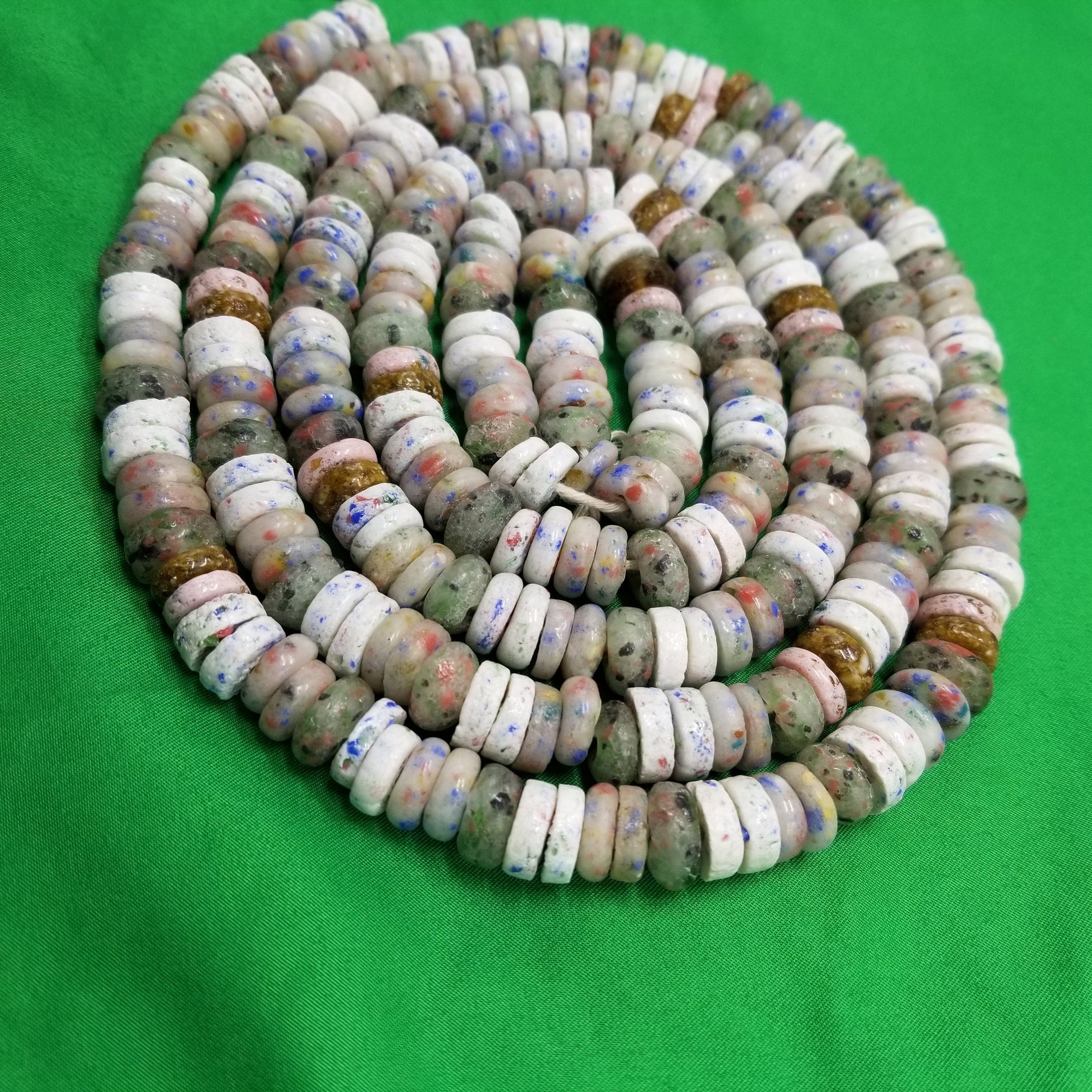 40 Spacer Beads, African Saucer Beads