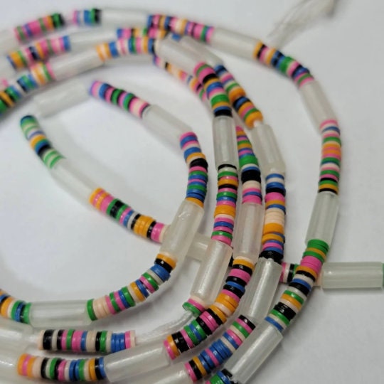 Glow in the Dark Viny Beads, Vinyl Waist Beads, African Wasit Beads, Plus Size Tummy Beads