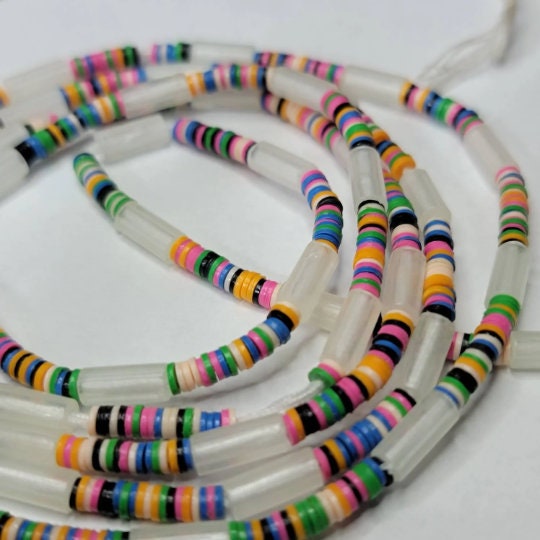 Glow in the Dark Viny Beads, Vinyl Waist Beads, African Wasit Beads, Plus Size Tummy Beads