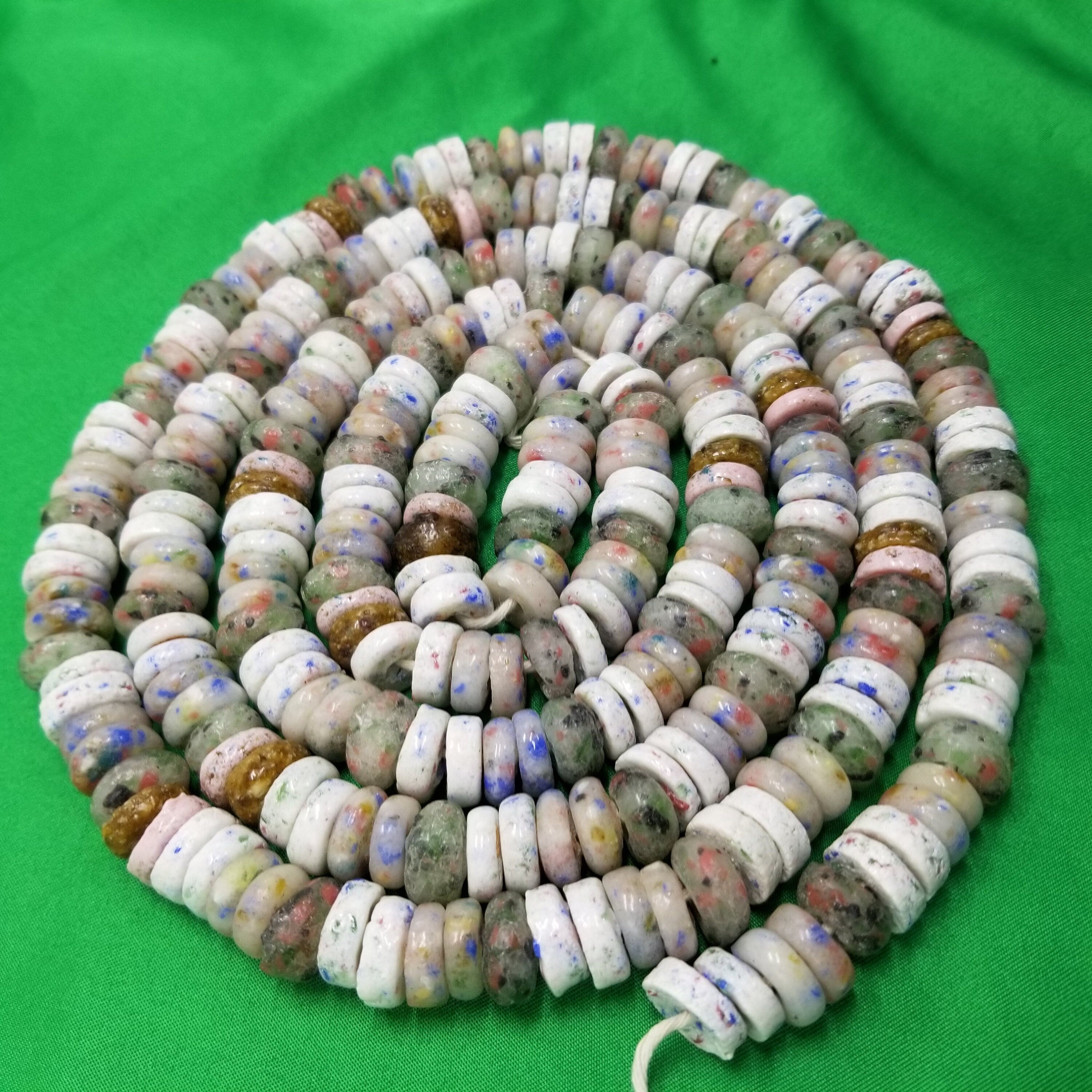 40 Spacer Beads, African Saucer Beads