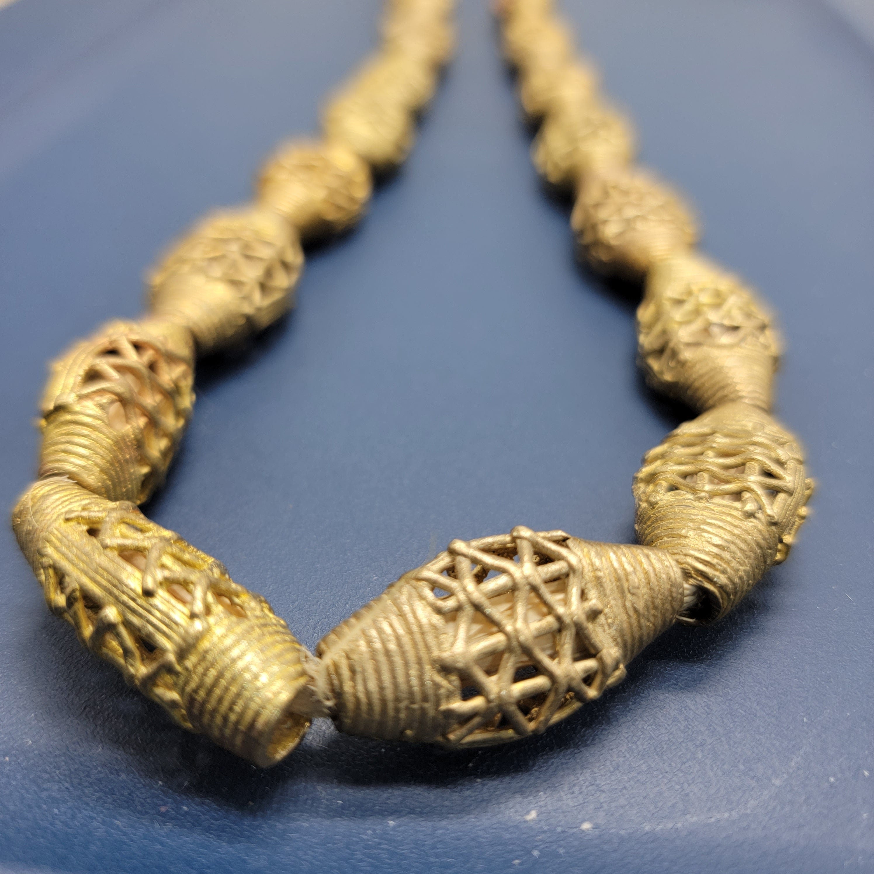 Bicone Flat African Brass Beads