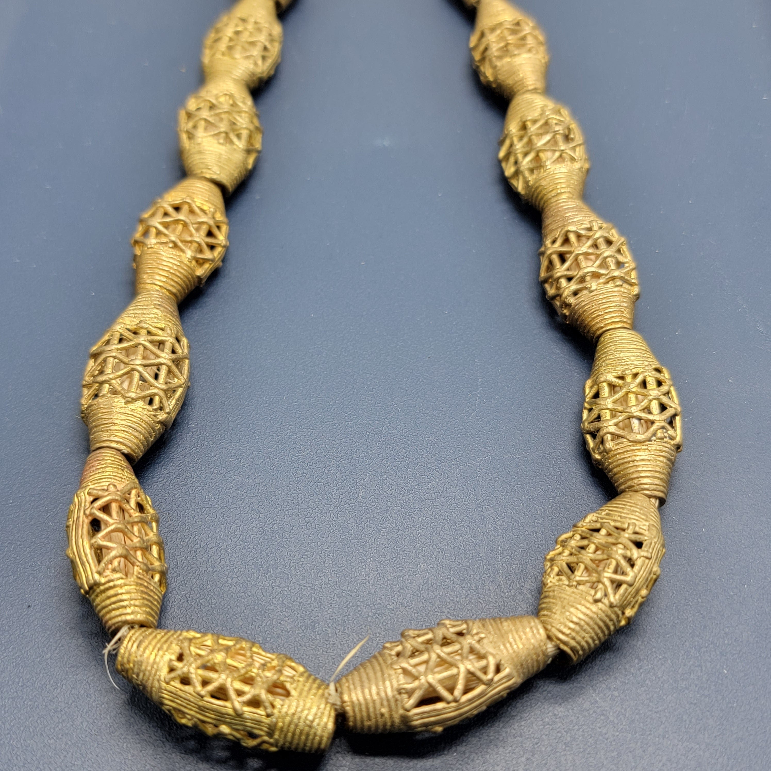 Bicone Flat African Brass Beads