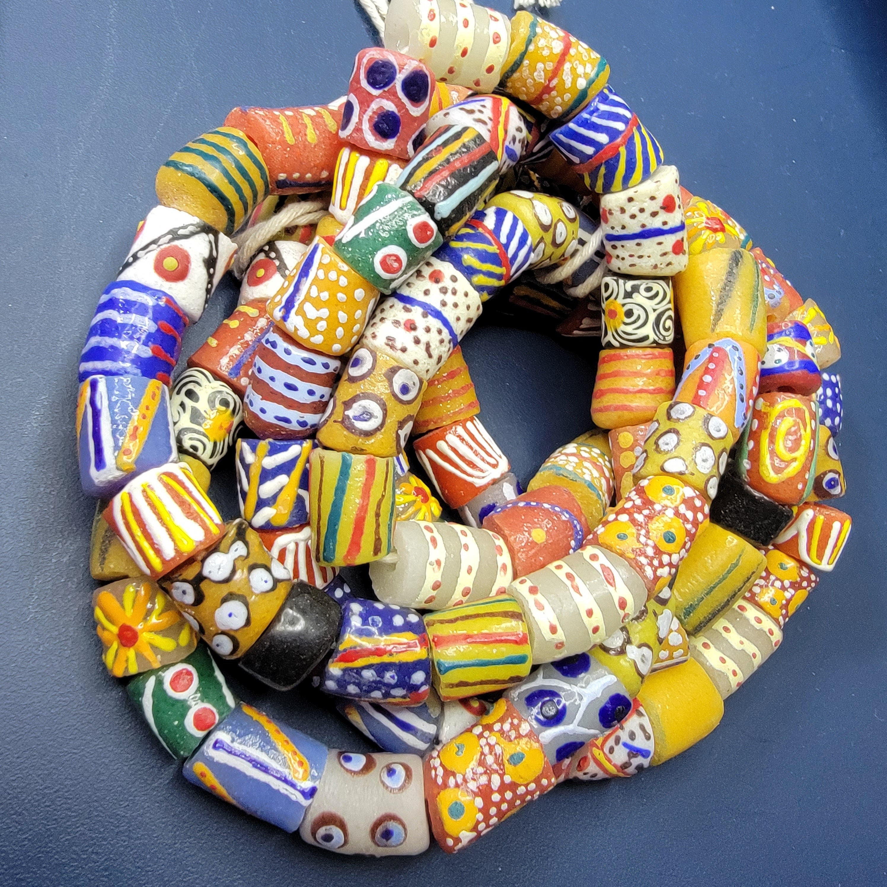 60 Pieces African Beads, Handmade Jewelry Beads