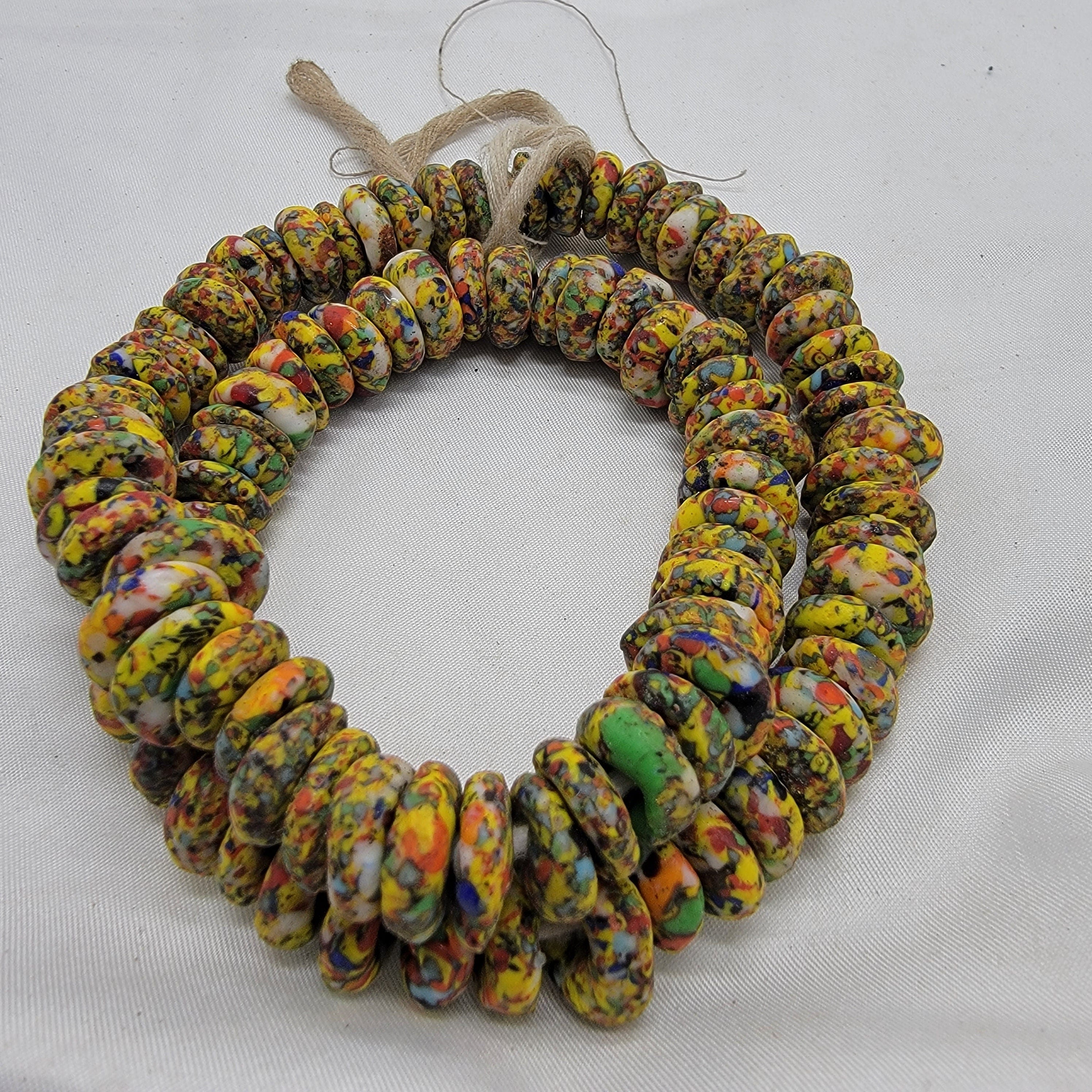 100 Saucer Beads, African Glass Beads