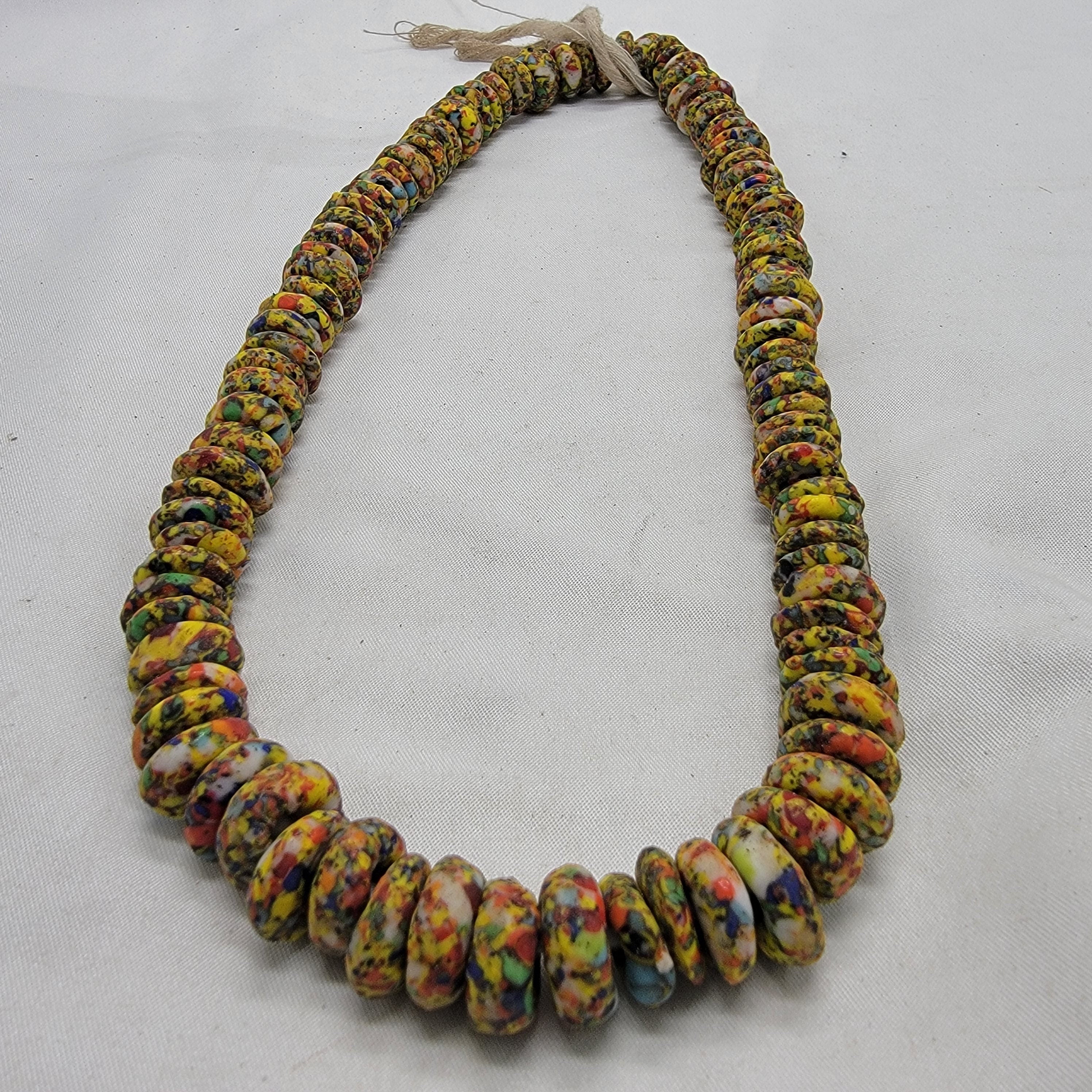 100 Saucer Beads, African Glass Beads