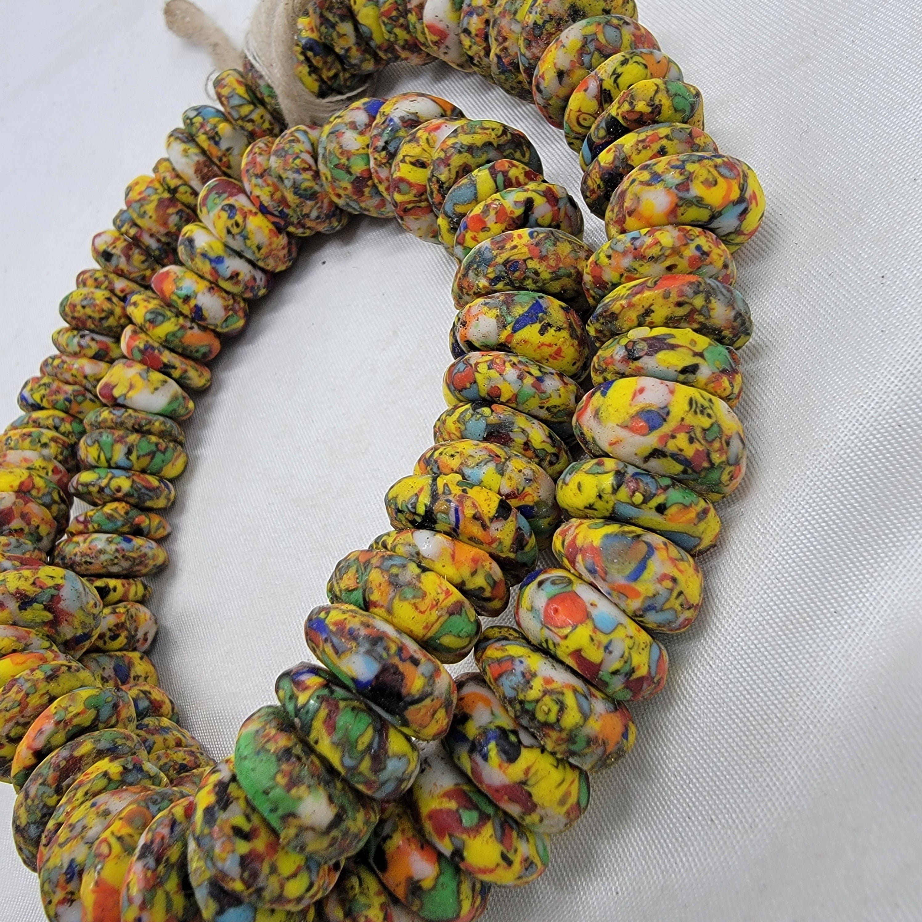 100 Saucer Beads, African Glass Beads