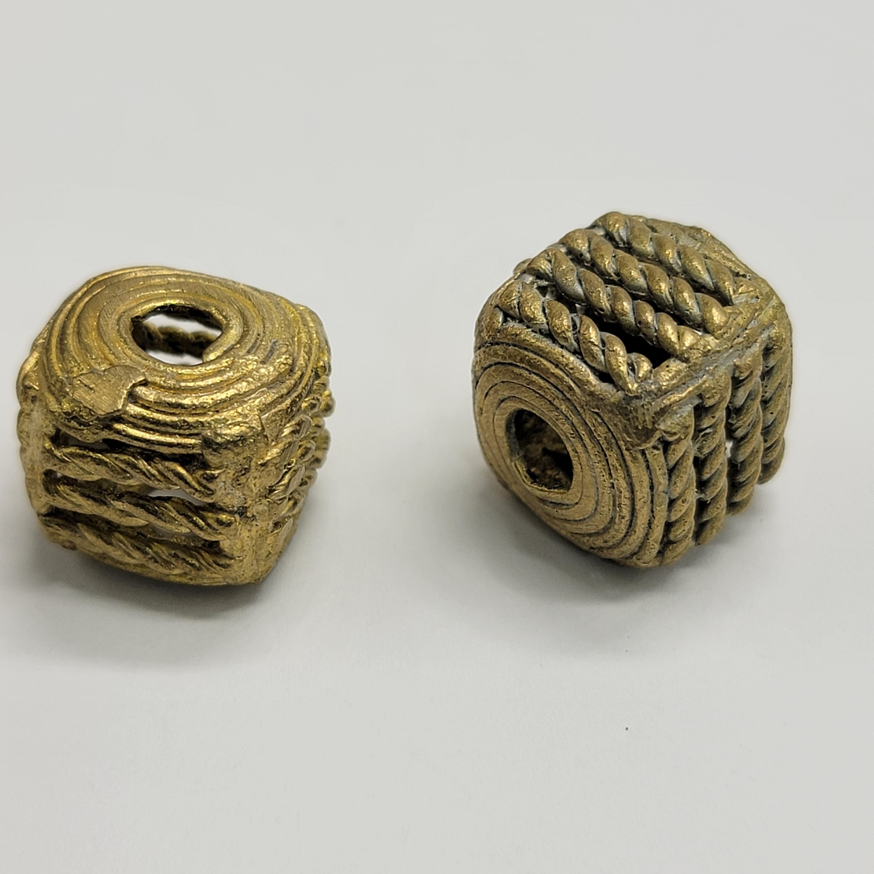 Cube Brass Beads, African Jewelry