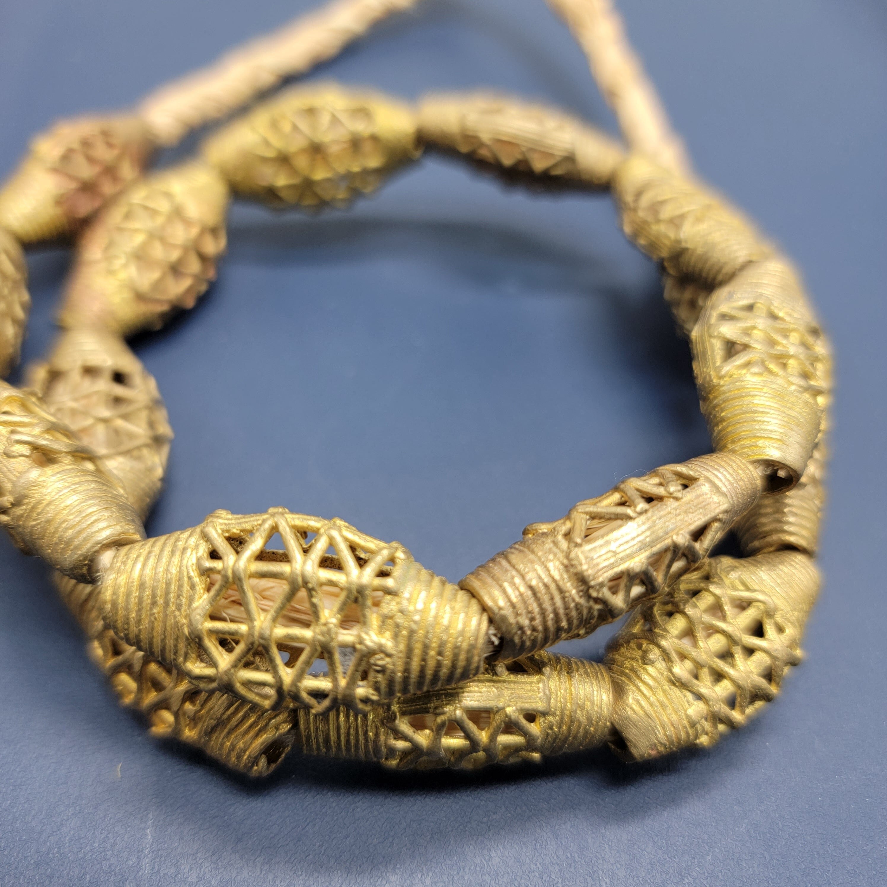 Bicone Flat African Brass Beads