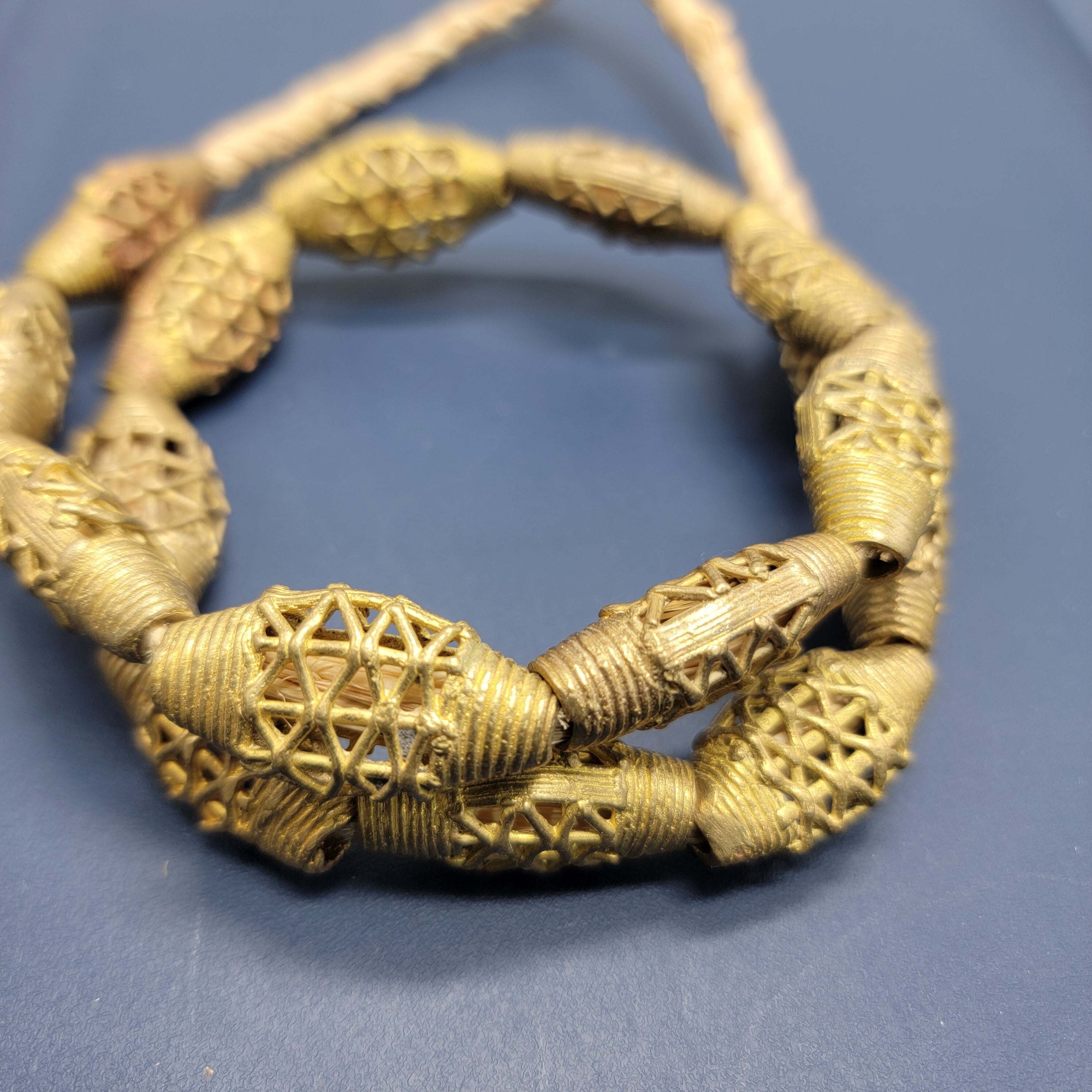 Bicone Flat African Brass Beads