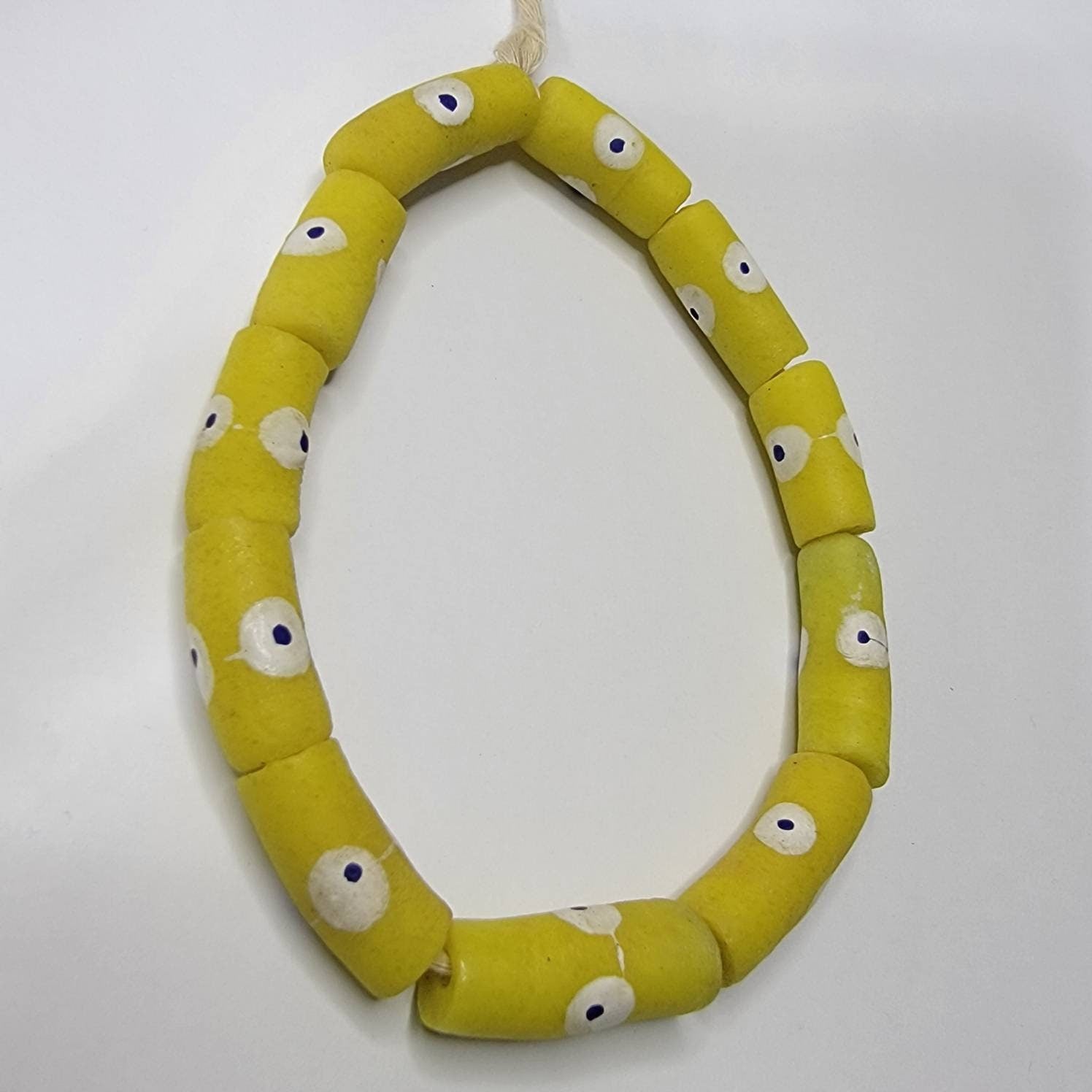 Yellow African Beads, Handmade Beads, Jewelry Making