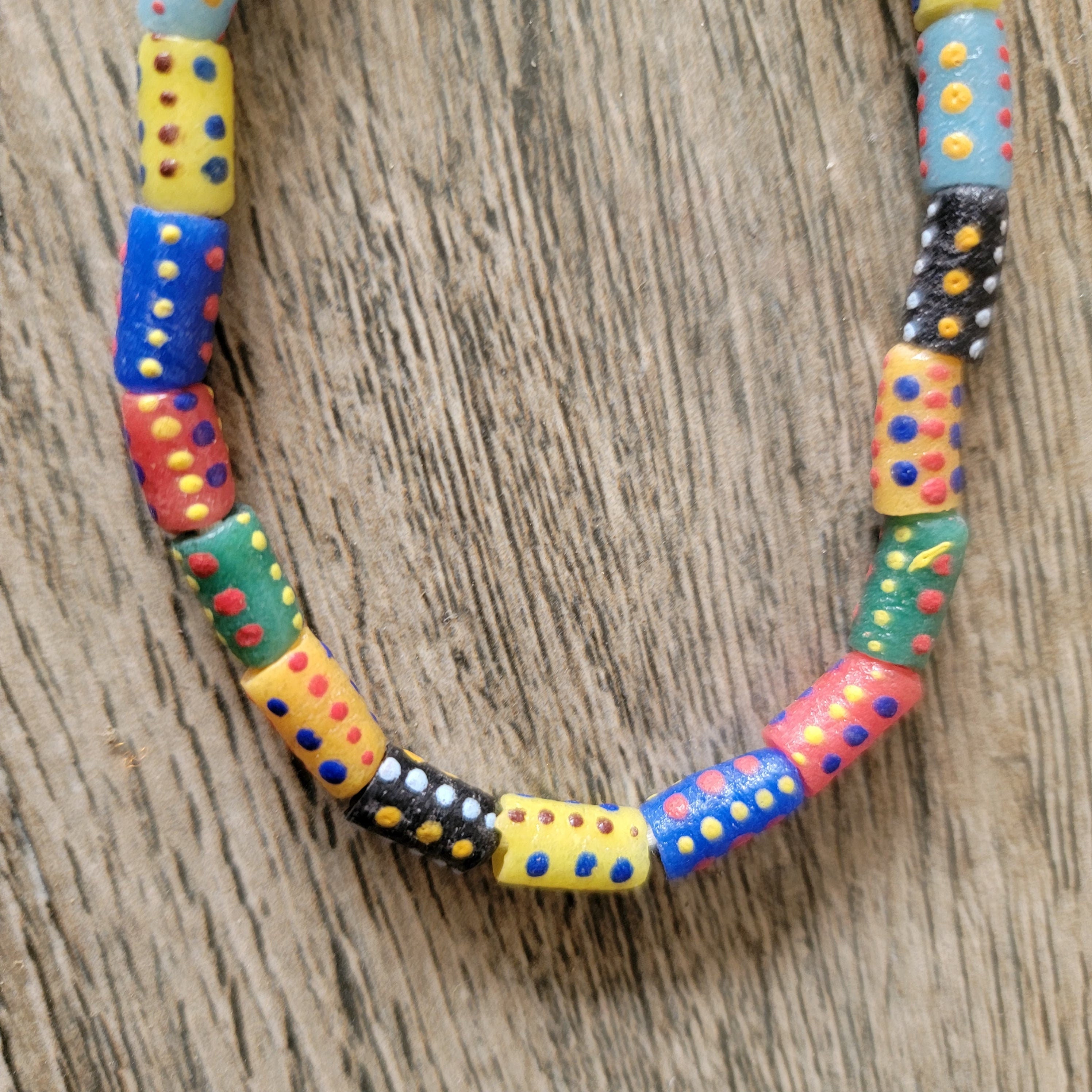 22 Tiny Dotted African Mix Beads