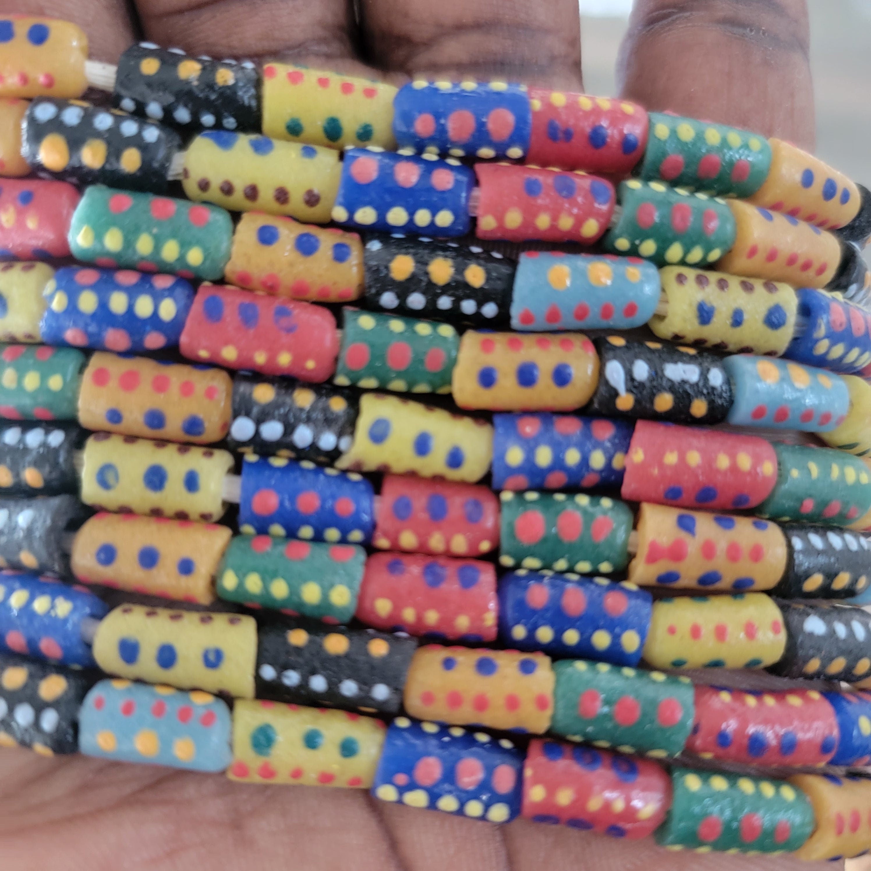 22 Tiny Dotted African Mix Beads