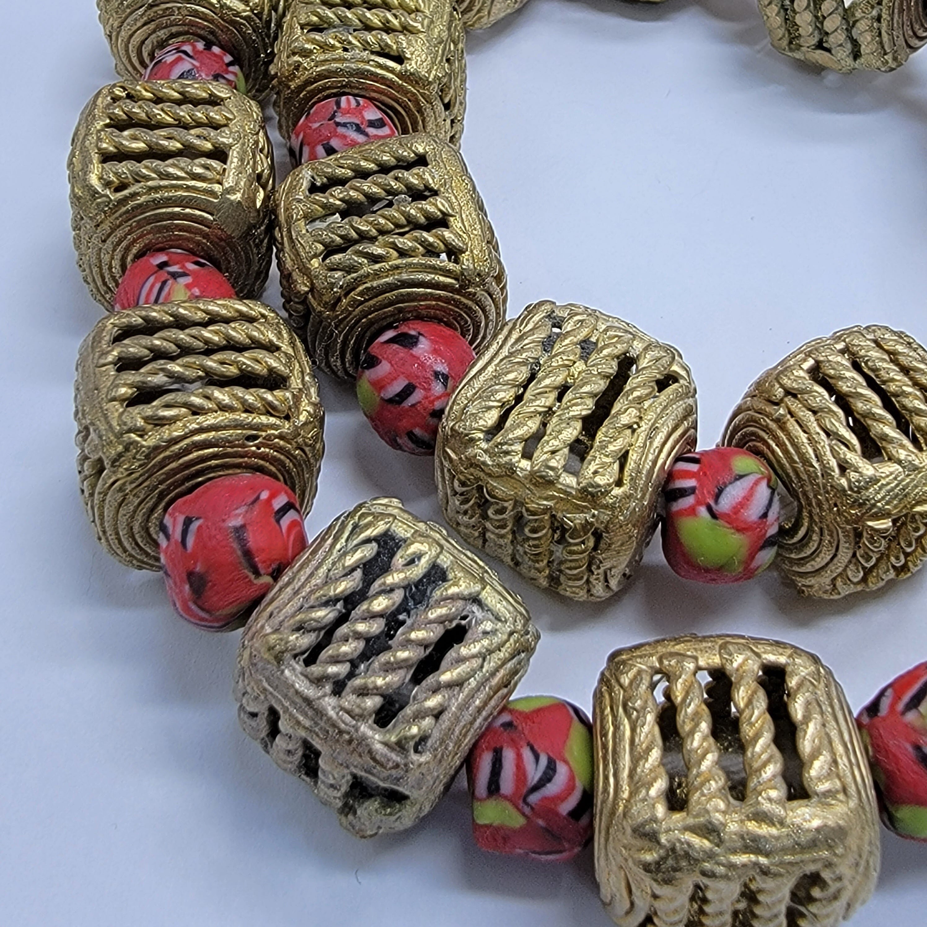 Cube Brass Beads, African Jewelry