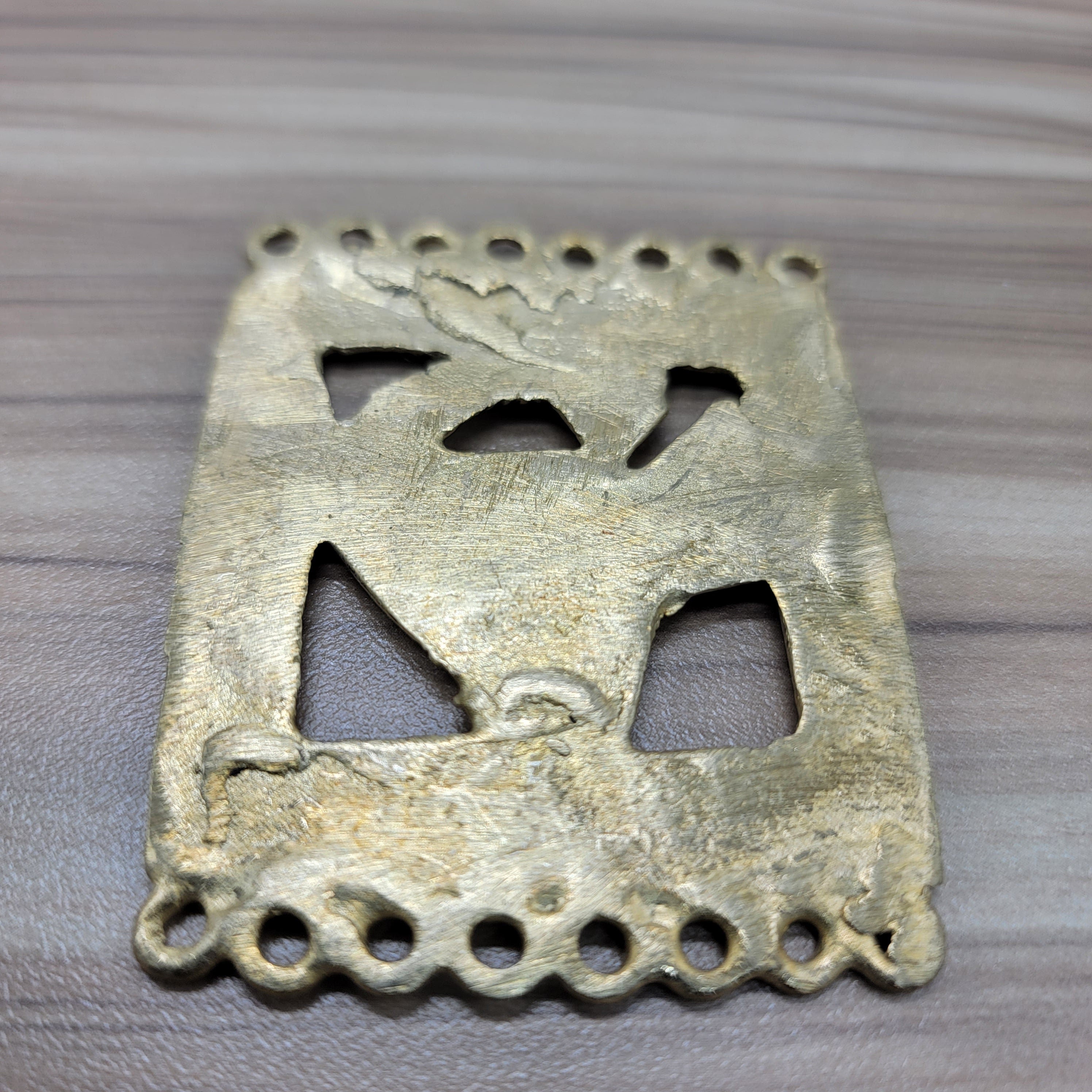 Sankofa Brass Pendant, Ashanti Brass Beads